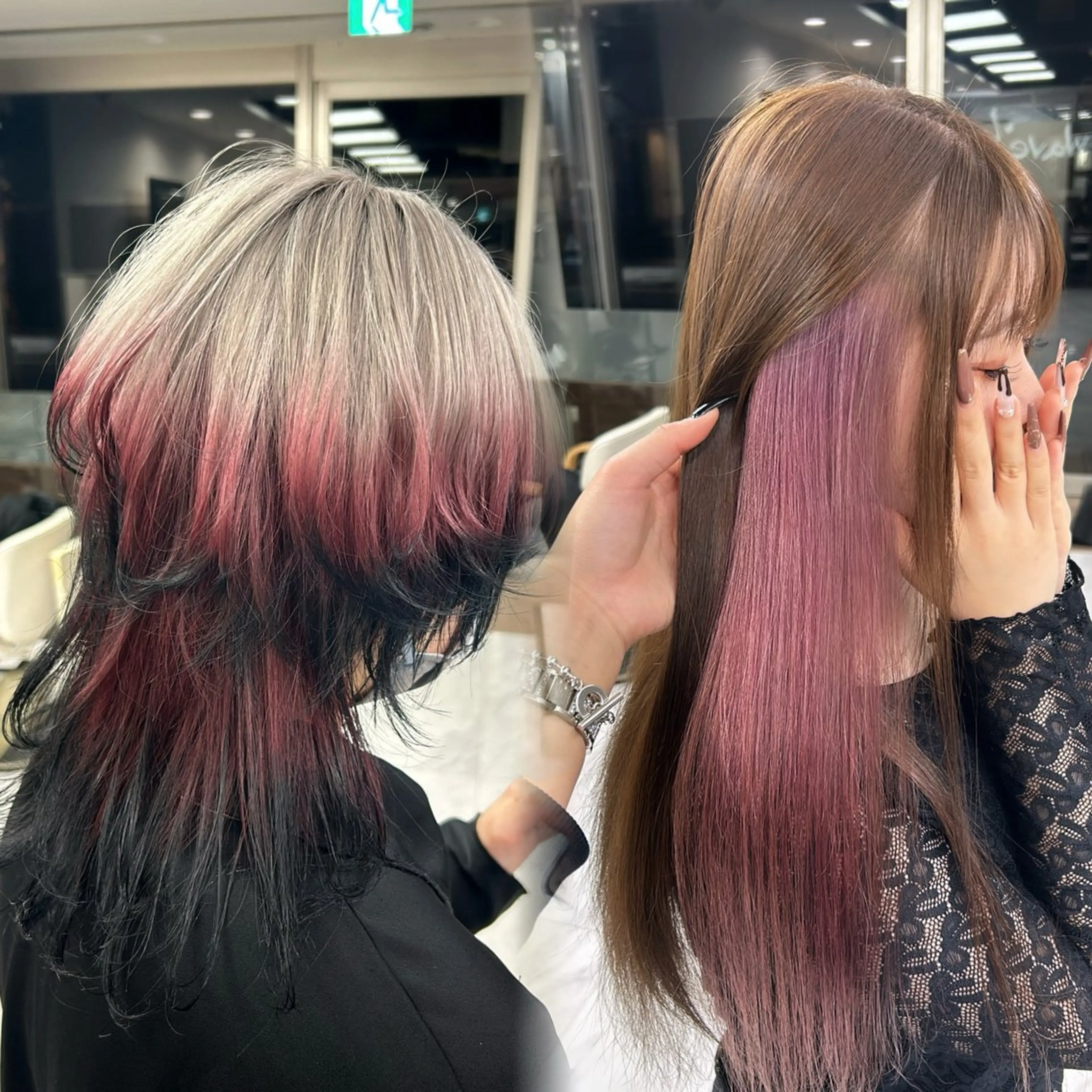ロング カラー デザインカラー イヤリングカラー 🫧💞ハイトーン 瀧田 菜々花🦄🫧のヘアスタイル