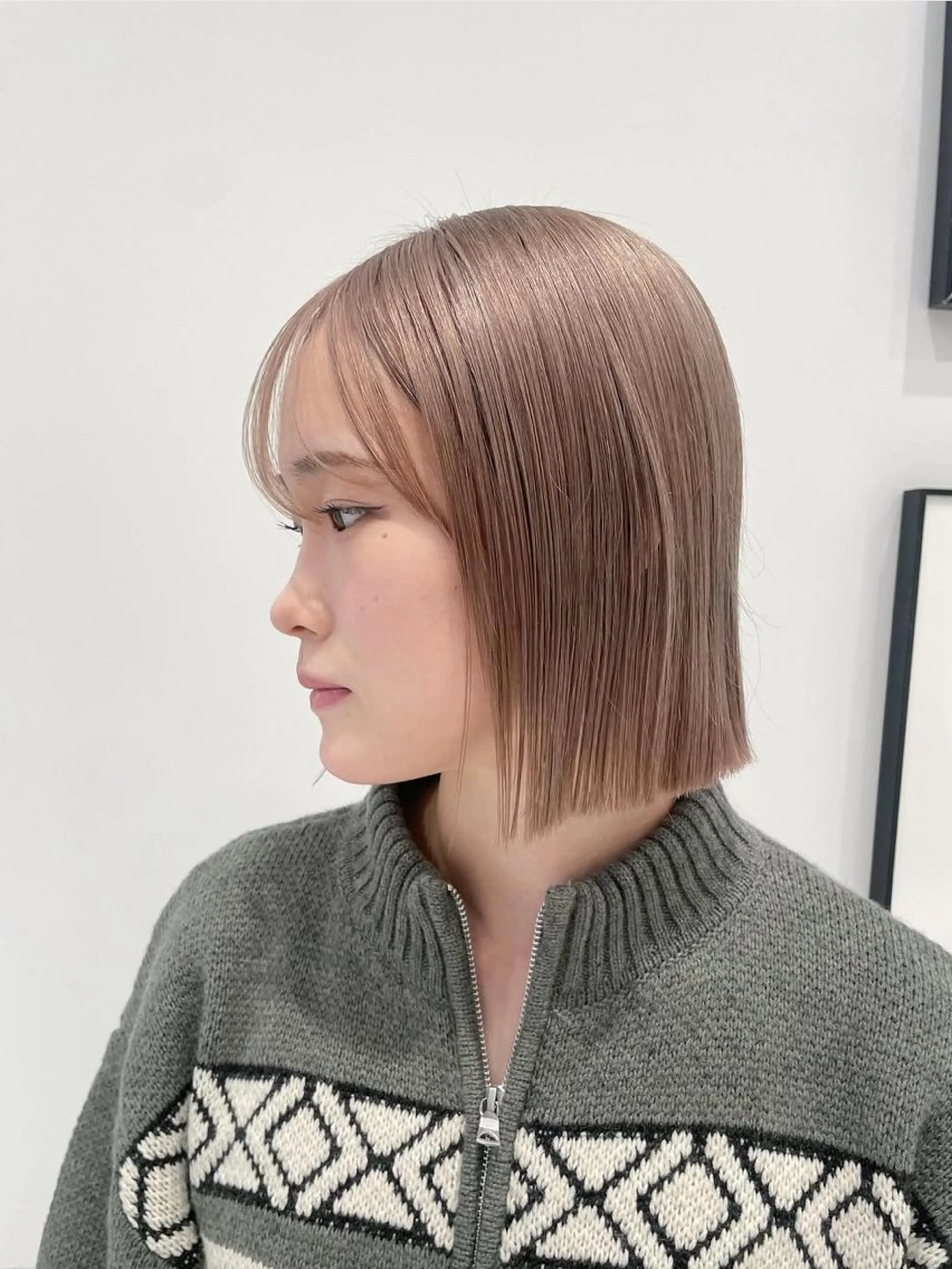ミディアム カラー ヘアカラー Hive所属・大長 広菜のヘアスタイル