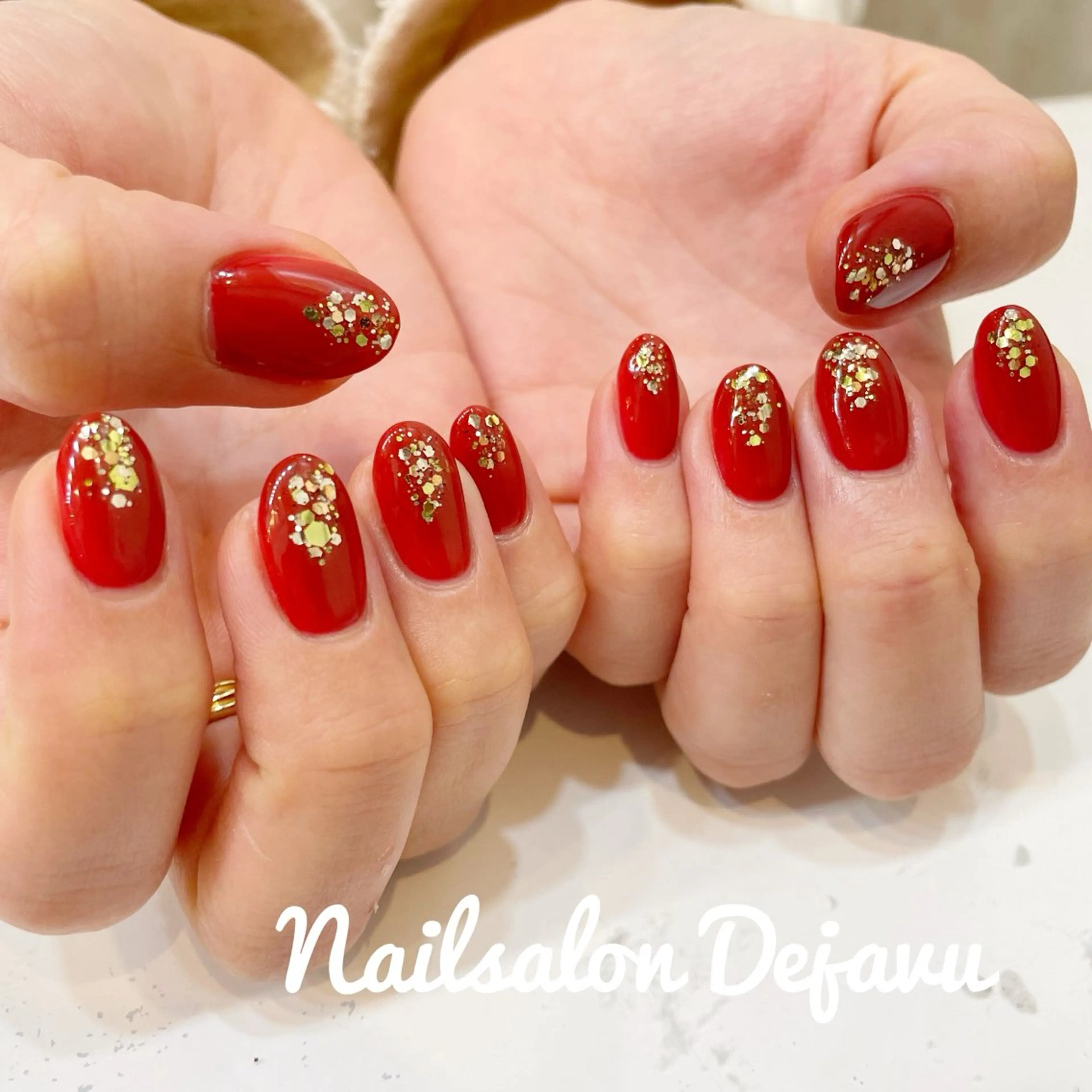 ネイル ラメ(グリッター) ワンカラーネイル ハンドネイル Nail salon Dejavu 🌿のネイルデザイン