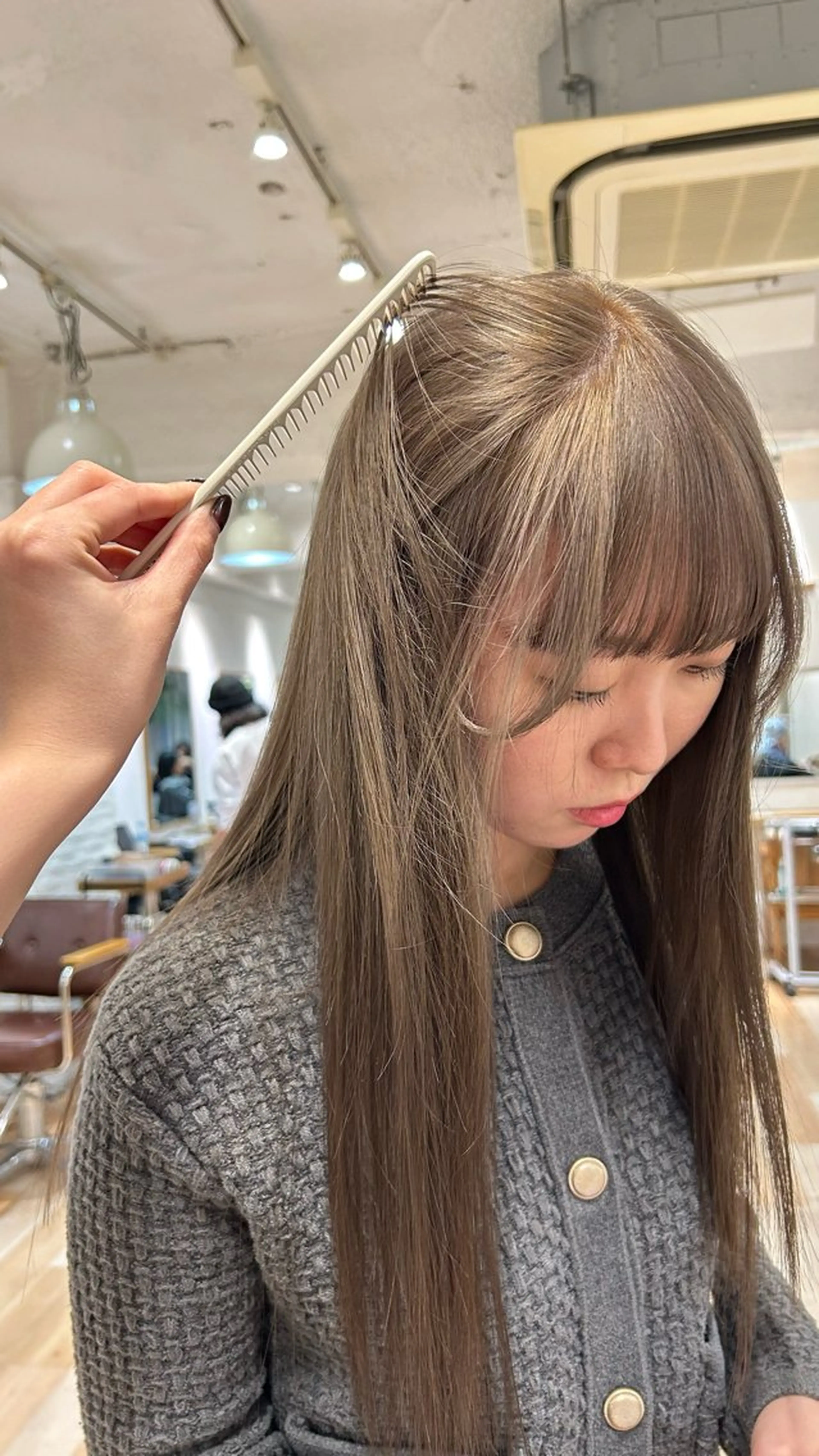 セミロング カラー カット ヘアカラー トリートメント じゅわっと暖色カラー 🍊Moemiのヘアスタイル