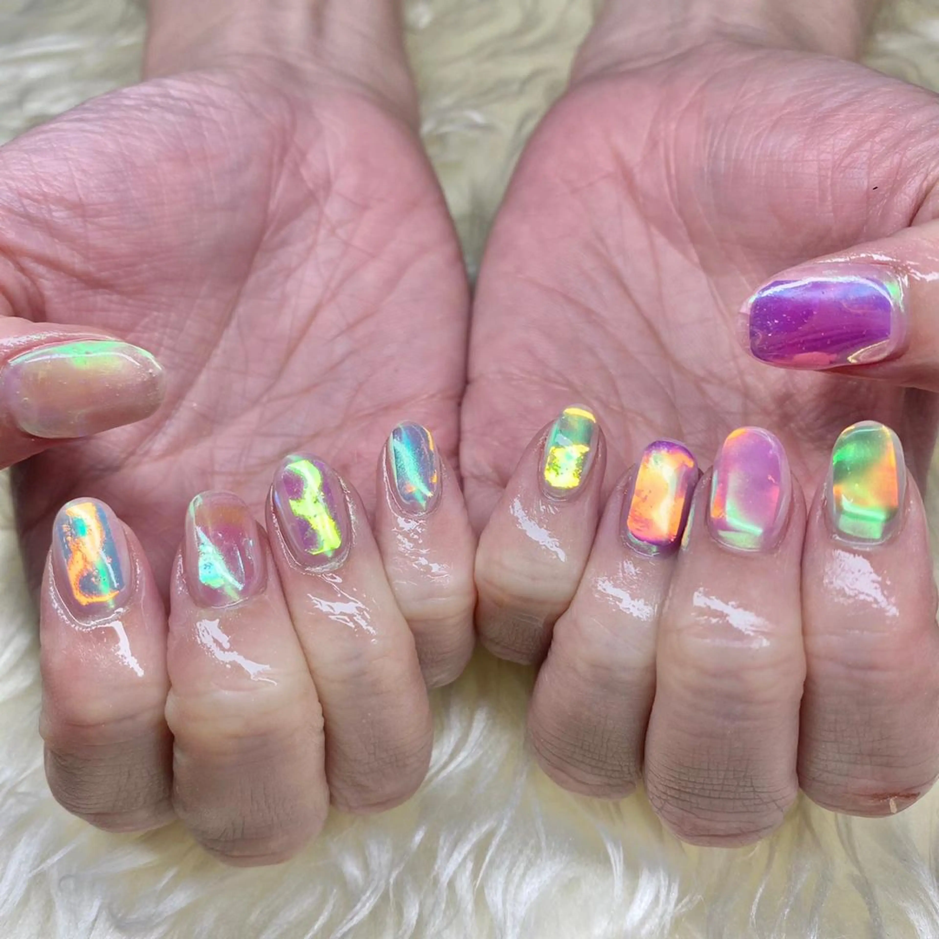 ネイル アートネイル 氷ネイル・うるうるネイル Nail&eye Belire 新宿のネイルデザイン