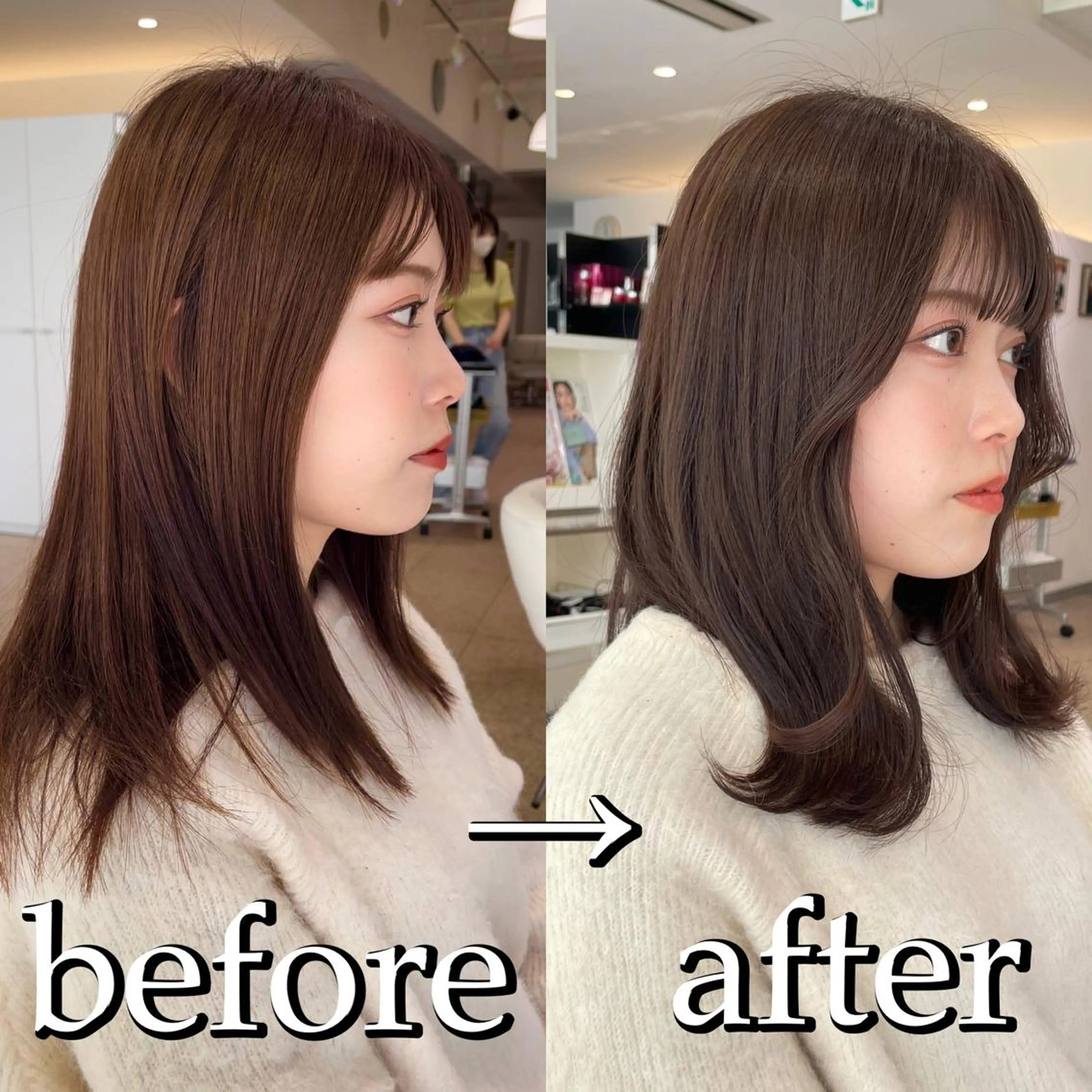 ミディアム 似合わせカット 迫留由弥のヘアスタイル