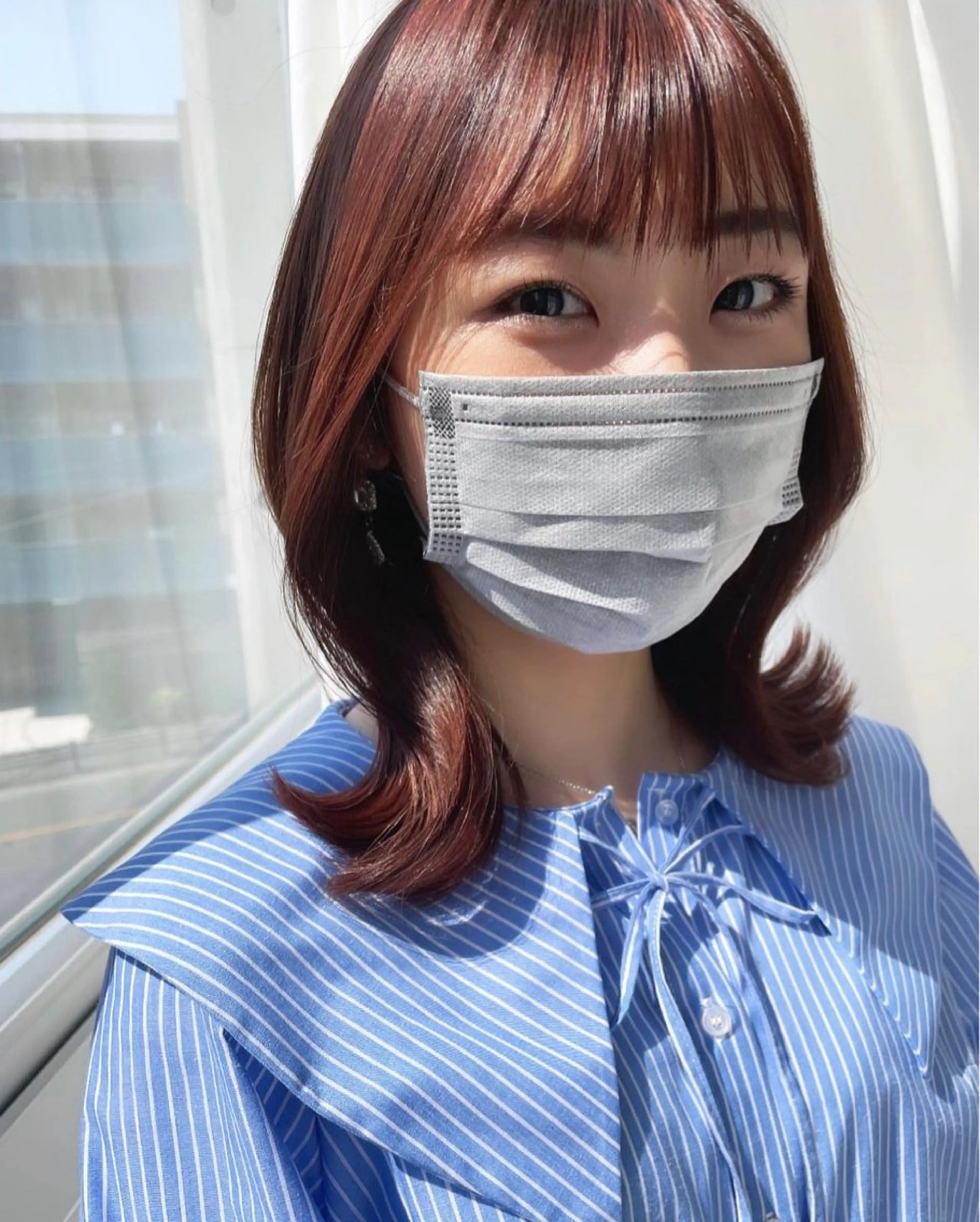 ミディアム カラー ブリーチ ハイライトカラー ハイトーンカラー ピンクカラー くびれヘア フクダ ジュリのヘアスタイル