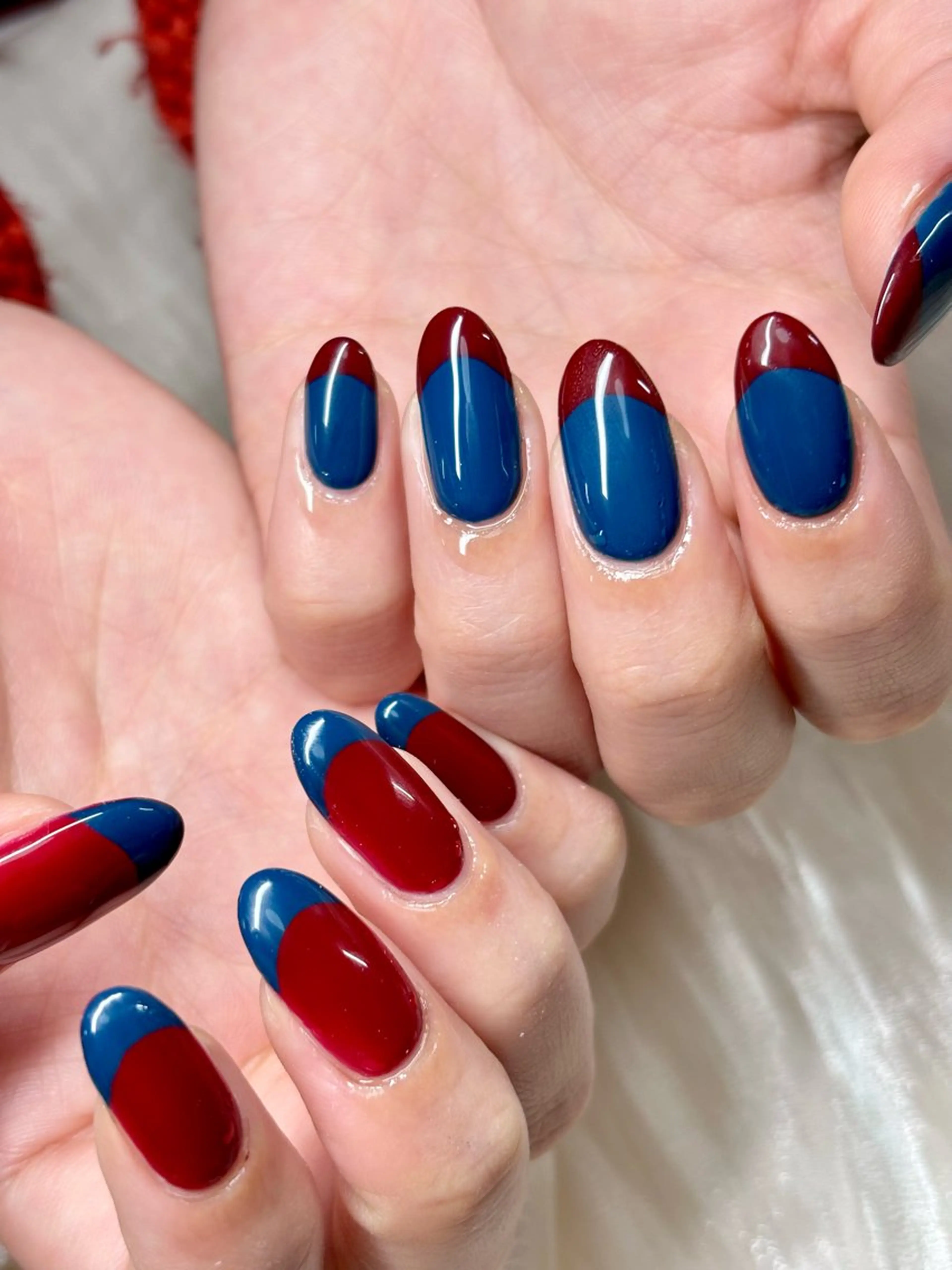 ネイル フレンチネイル 持ち込み 冬ネイル クリスマス ETE LUNA NAILのネイルデザイン