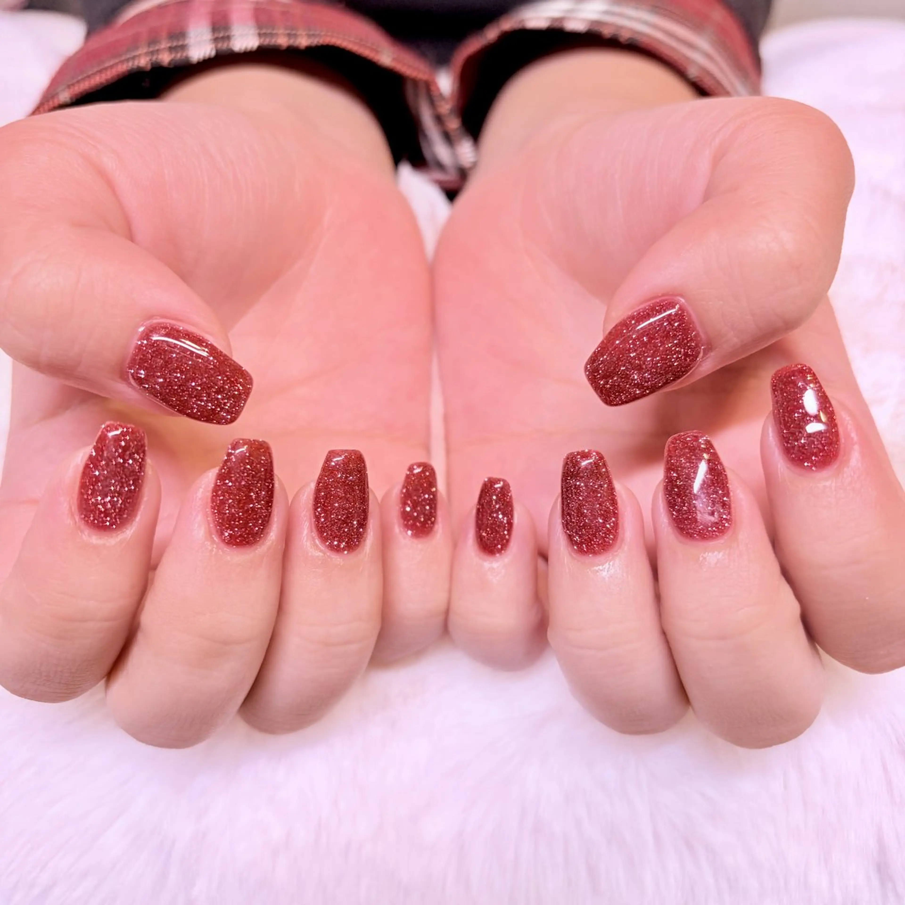ネイル ボルドー フラッシュネイル ハンドネイル nail salon e'mu💐のネイルデザイン