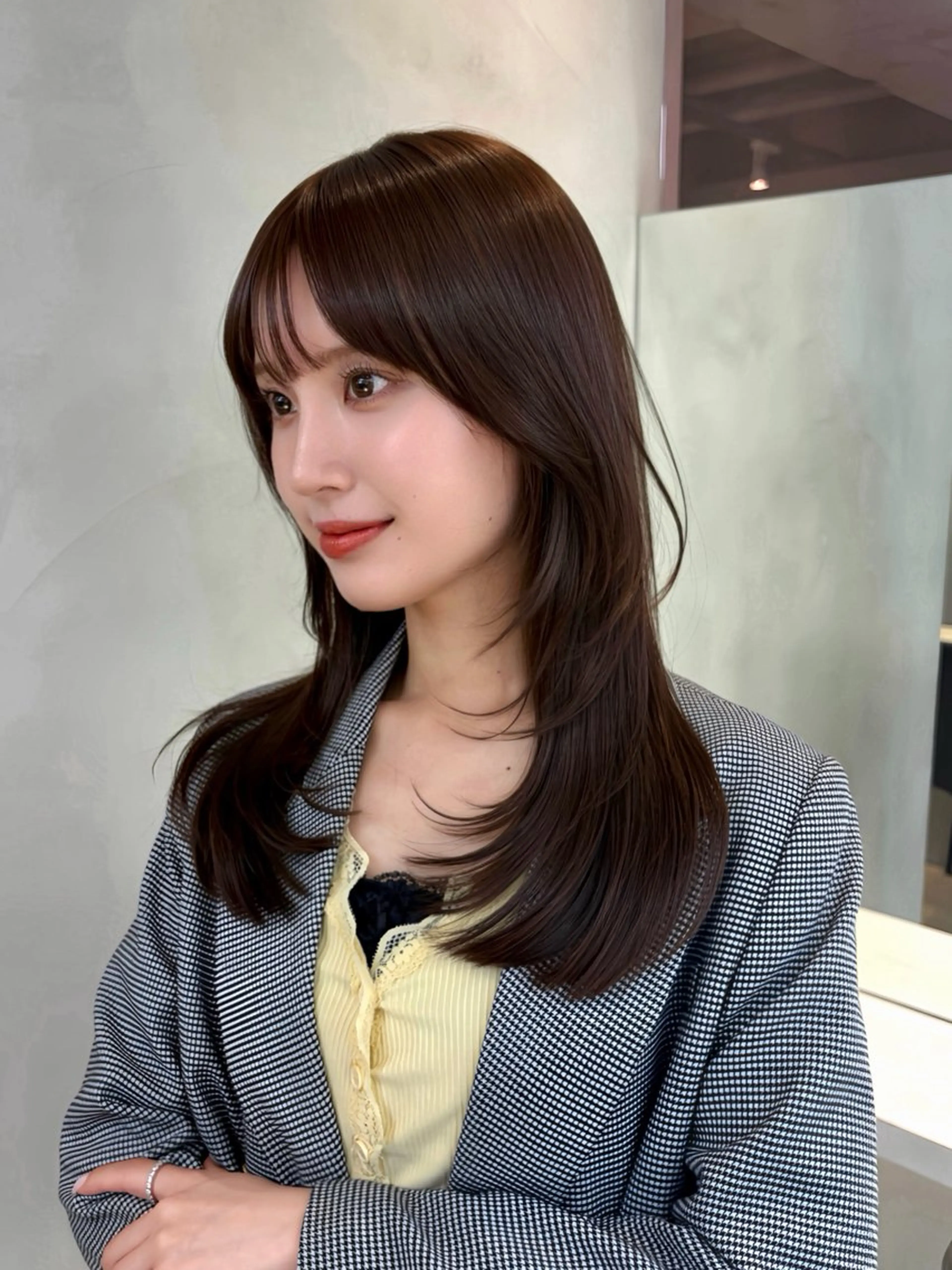 ミディアム カット トリートメント 韓国レイヤー ☁️🫧森ハリス誠一のヘアスタイル