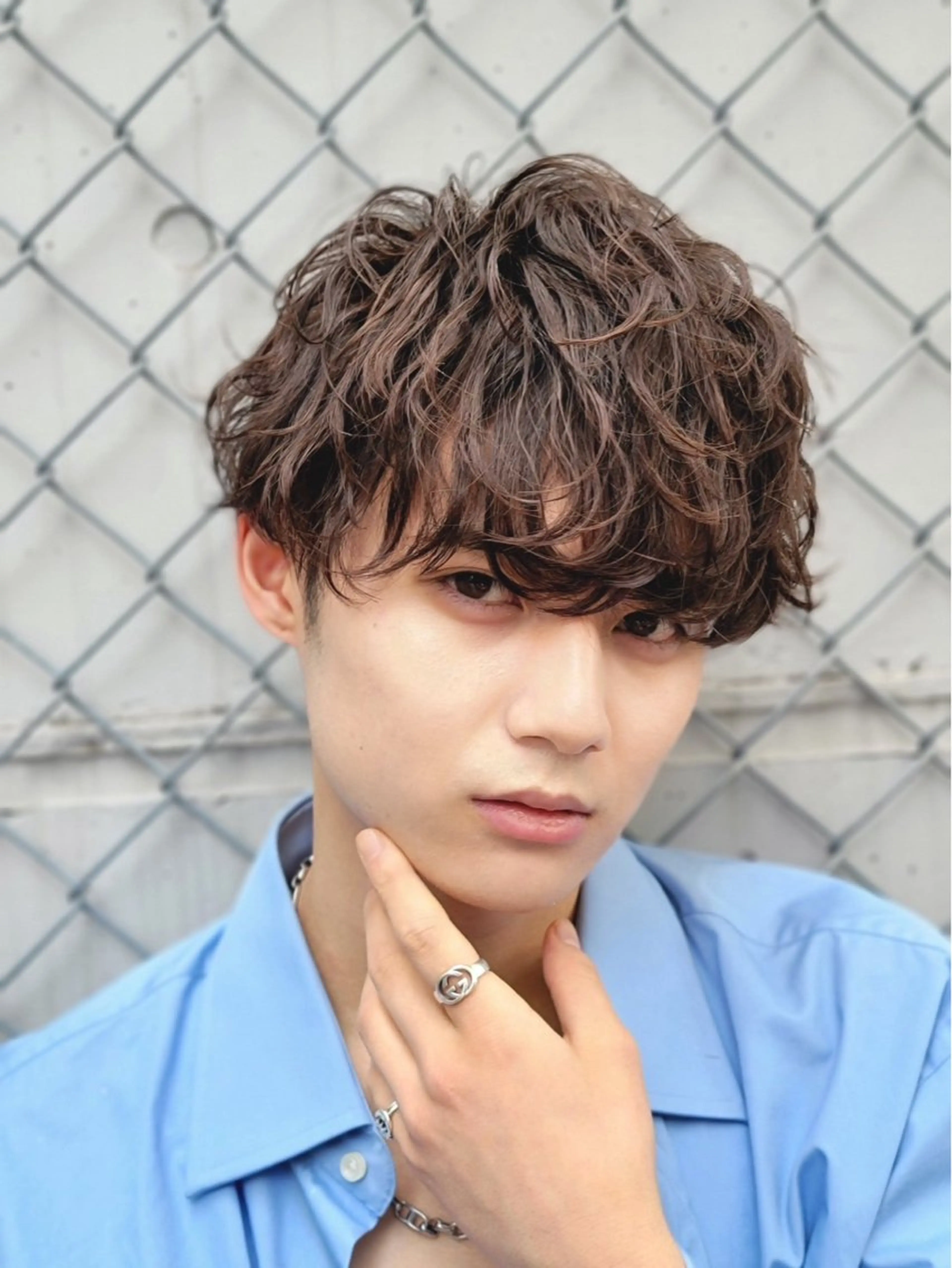 ショート パーマ ヘアアレンジ メンズ 原宿波巻きスパイラル パーマTOSHIのヘアスタイル