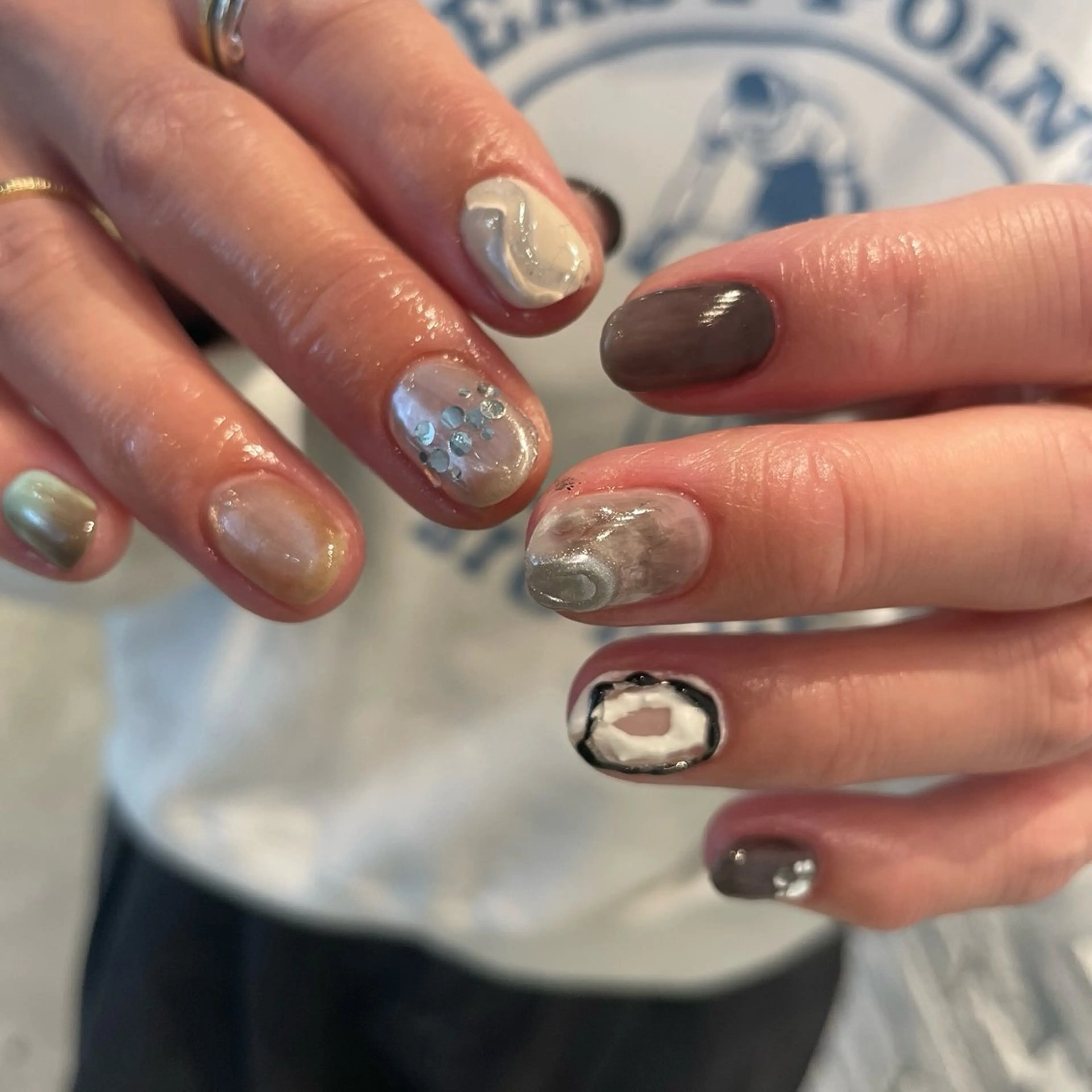 ショート ハンドネイル m kaori𓃟のネイルデザイン