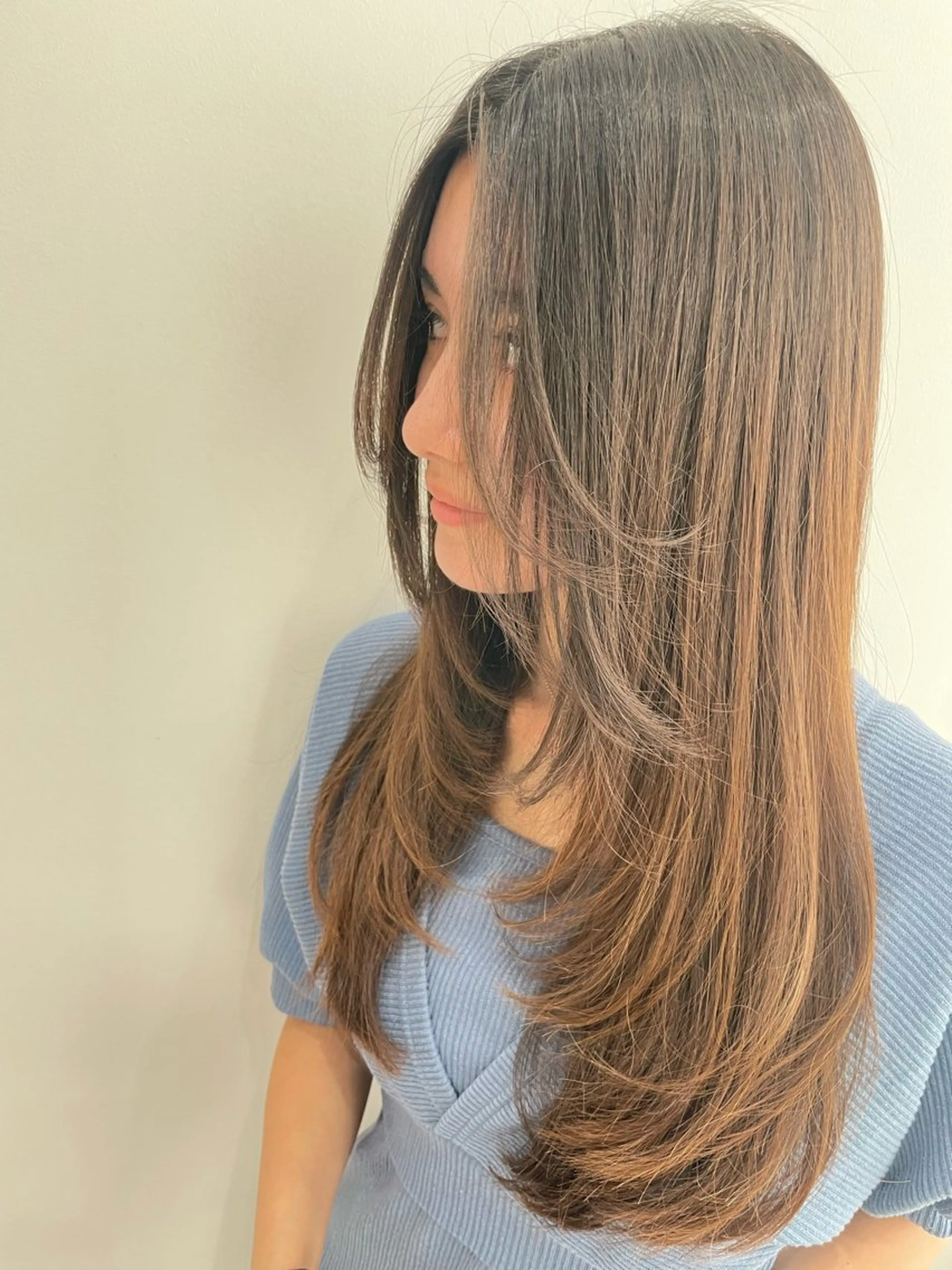 セミロング レイヤーカット 圧倒的モテ艶髪💎 レイヤー💎kanaのヘアスタイル