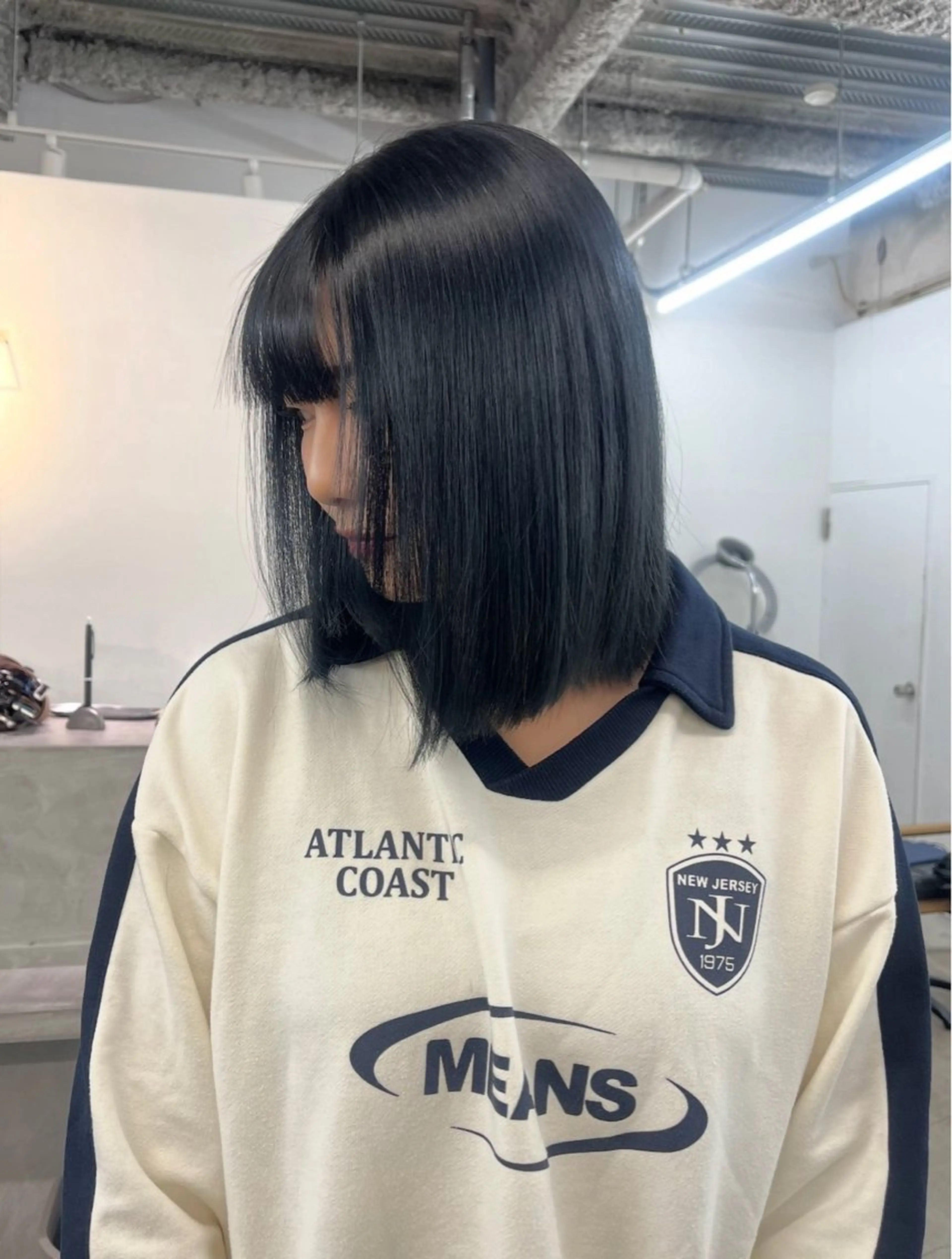 カラー 黒髪 ブルーカラー ブルーブラック ヘアカラー ダブルカラー 大募集中❣️ あいりのヘアスタイル