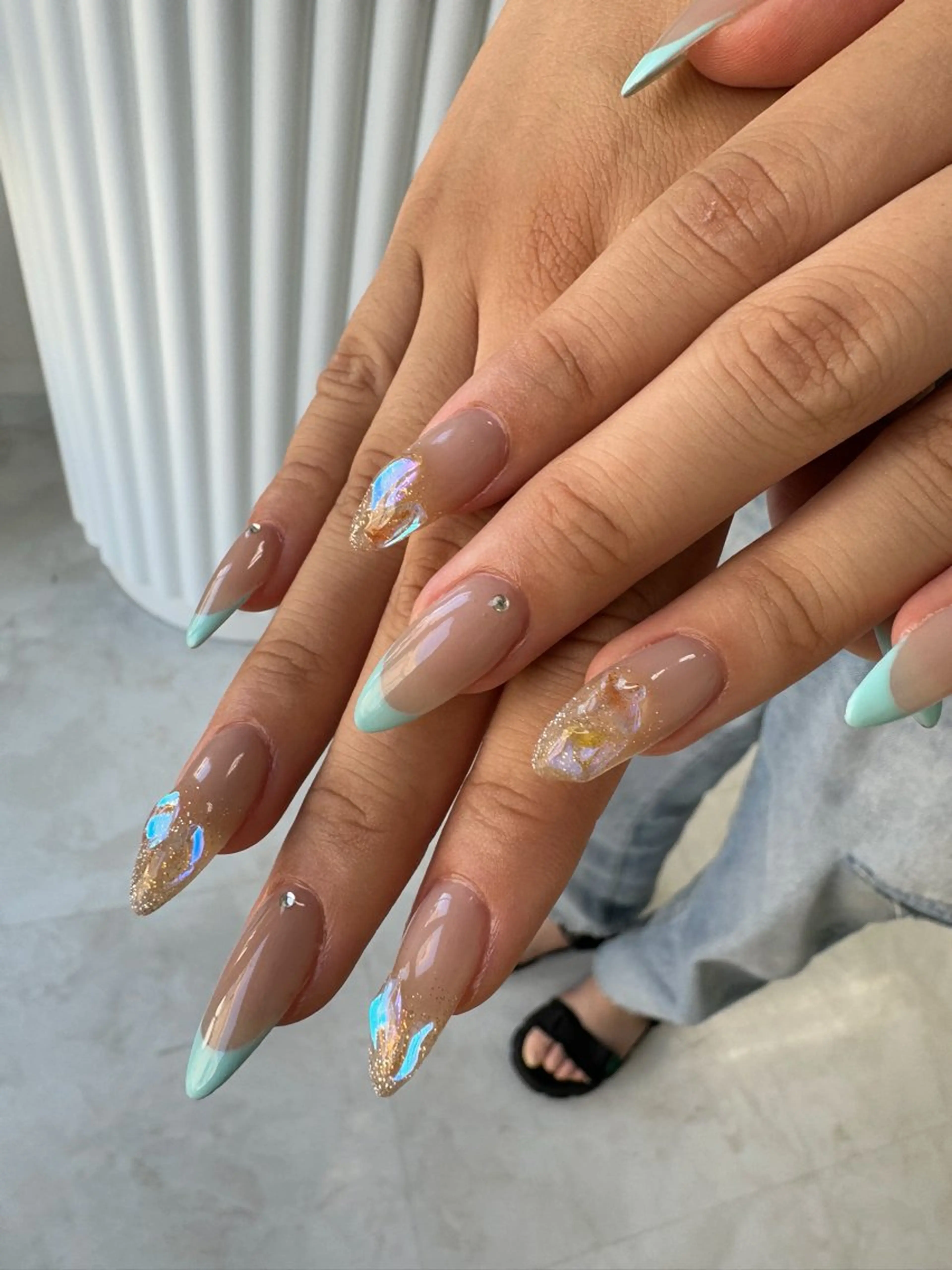 ネイル フレンチネイル ワンホンネイル ハンドネイル Nail salon Genieのネイルデザイン