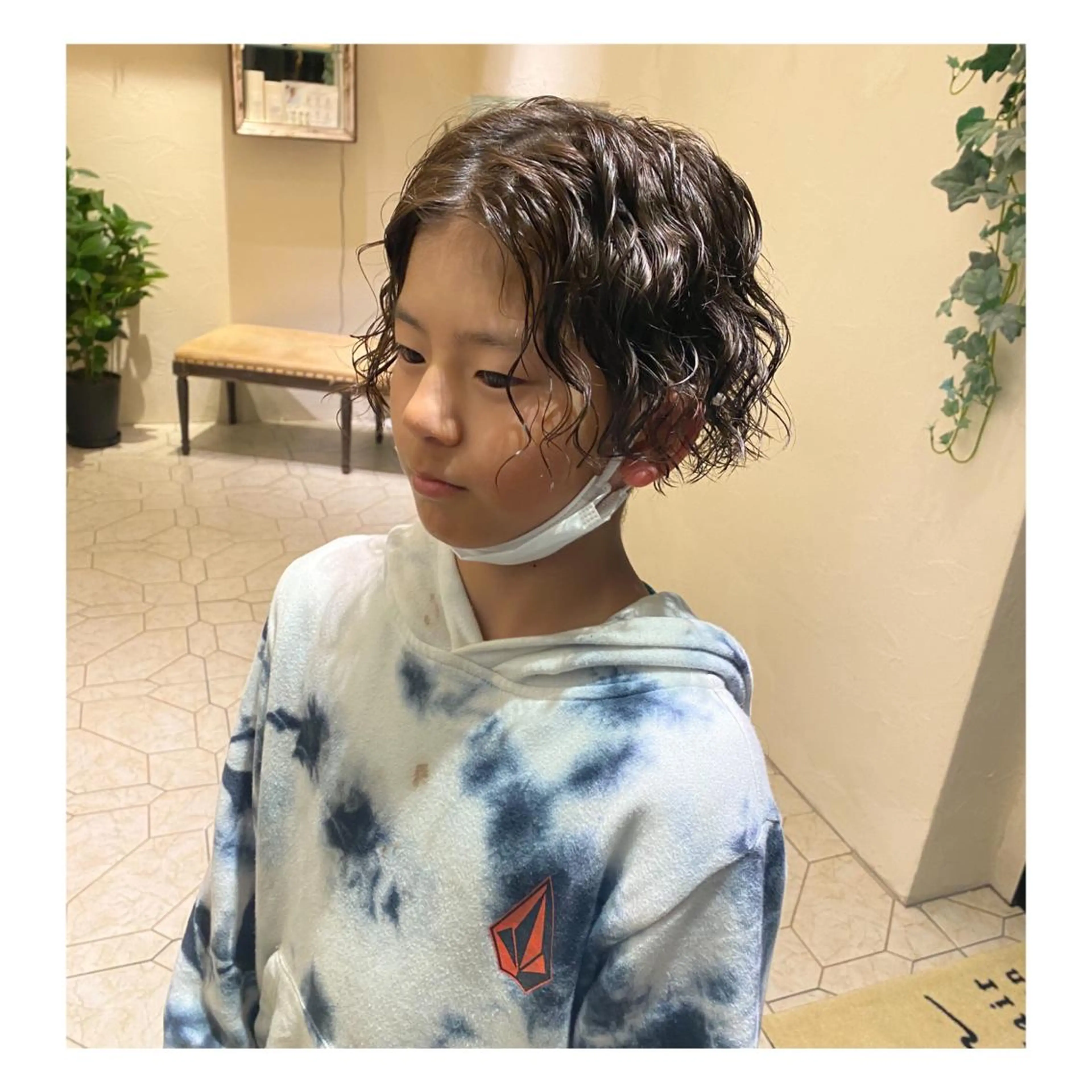 ミディアム パーマ メンズ カット パーマ 菊池大一 溝の口パーマのヘアスタイル