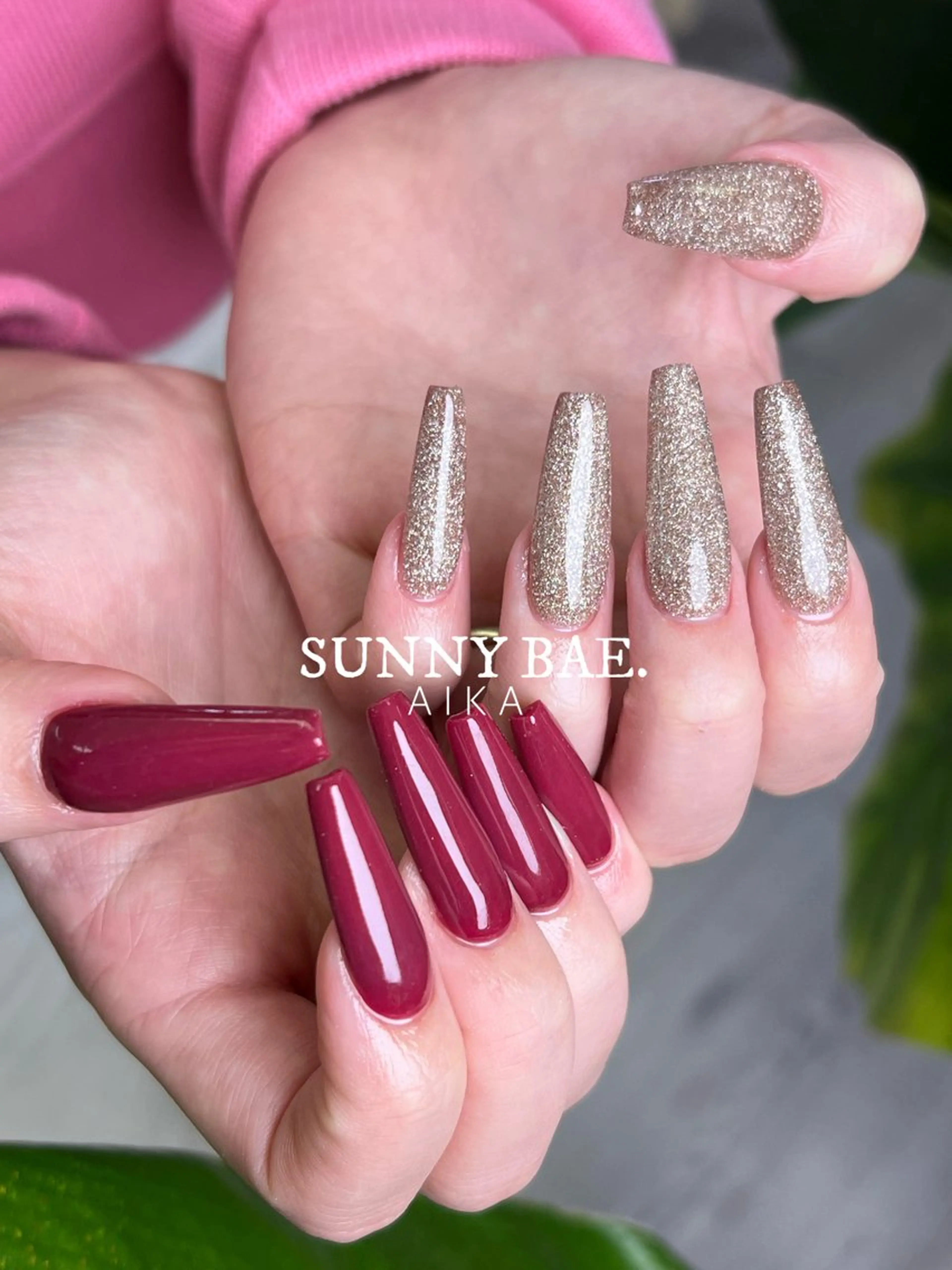 ネイル ジェルネイル キラキラネイル ロングネイル 持ち込み ワンカラーネイル Made By AIKAのネイルデザイン