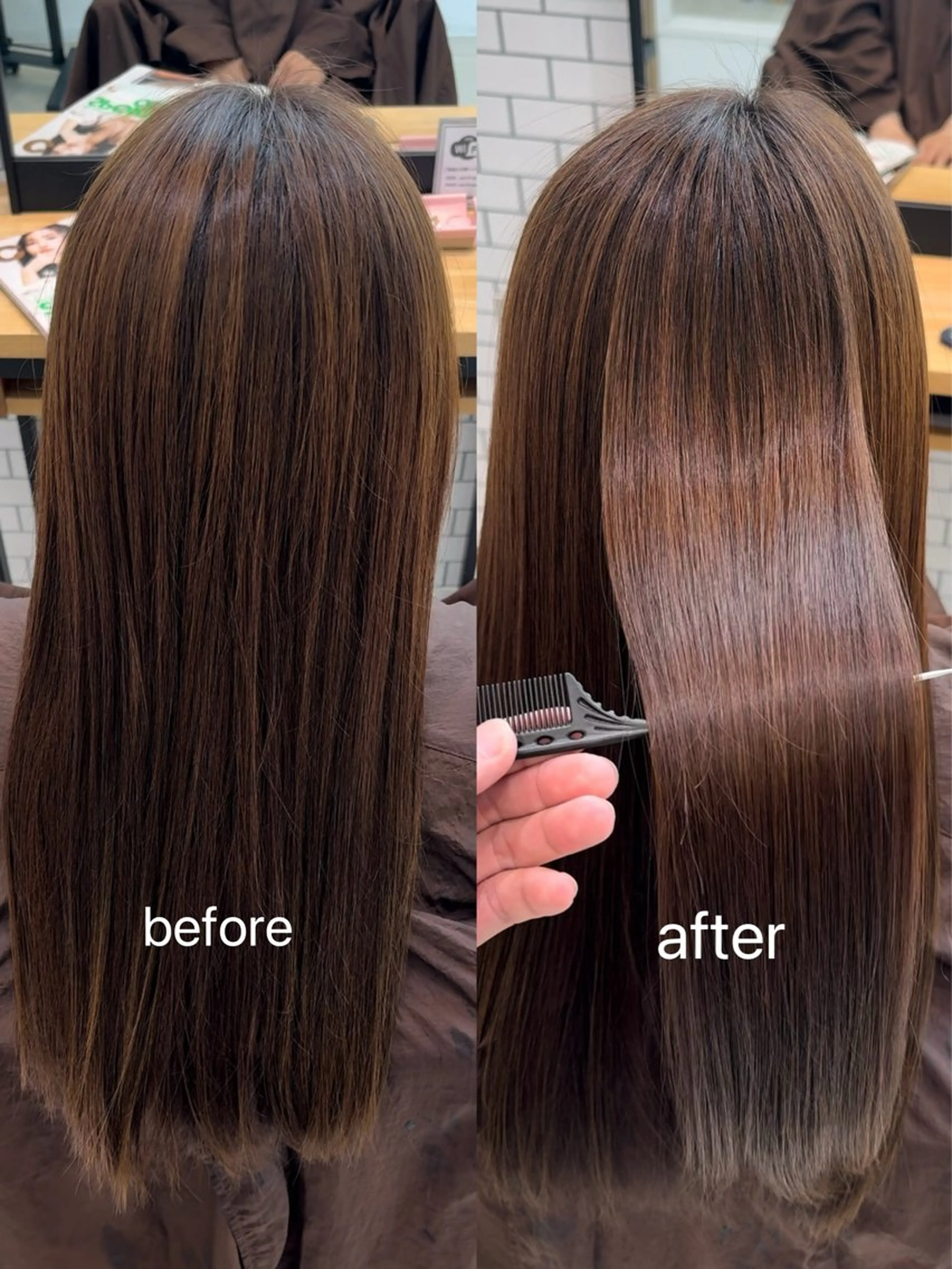 セミロング カラー カット ヘアカラー トリートメント 谷口 琉希のヘアスタイル