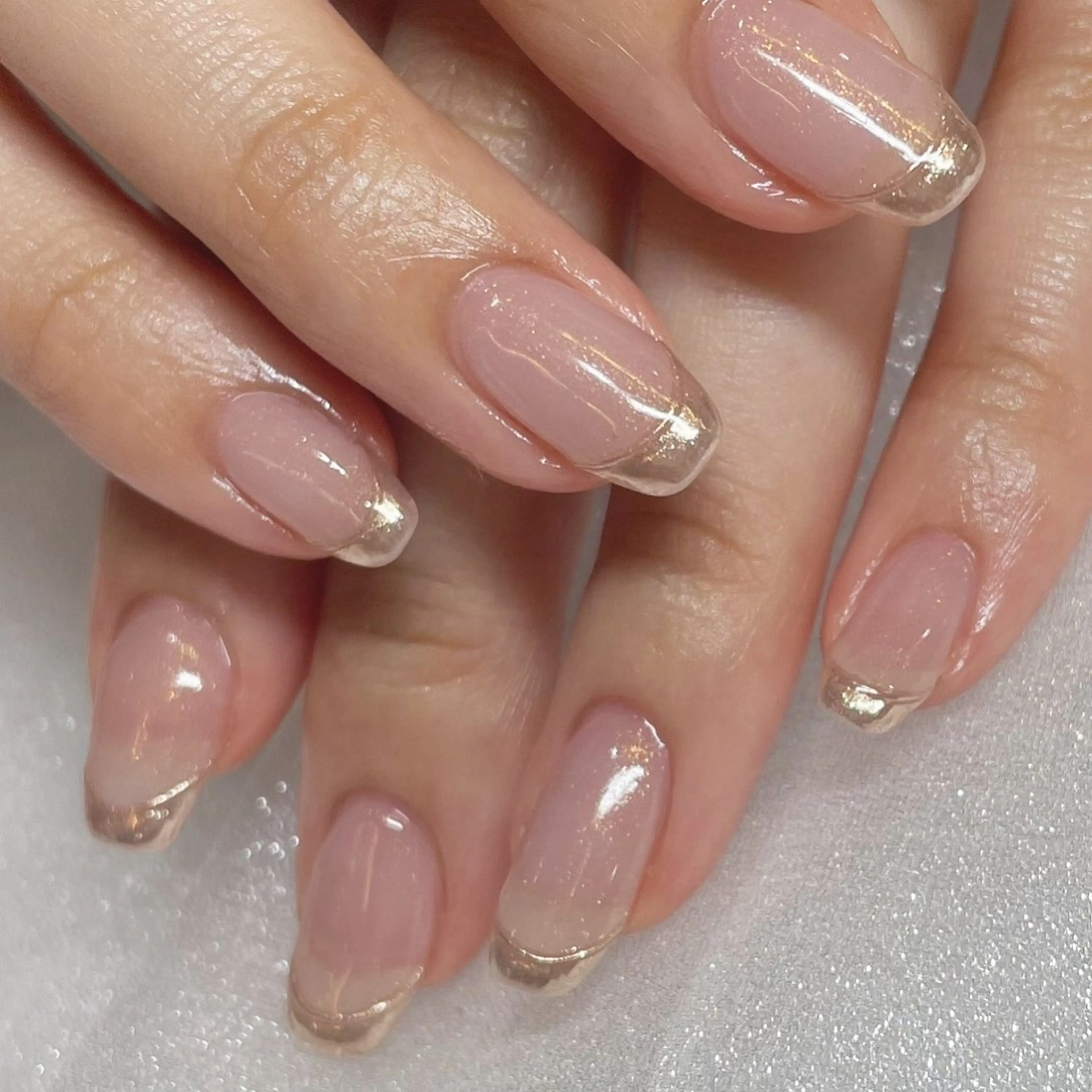 ネイル フレンチネイル ゴールド キラキラネイル ミラーネイル オフィスネイル ハンドネイル Tsukahara 🌷仙台PARCOのネイルデザイン