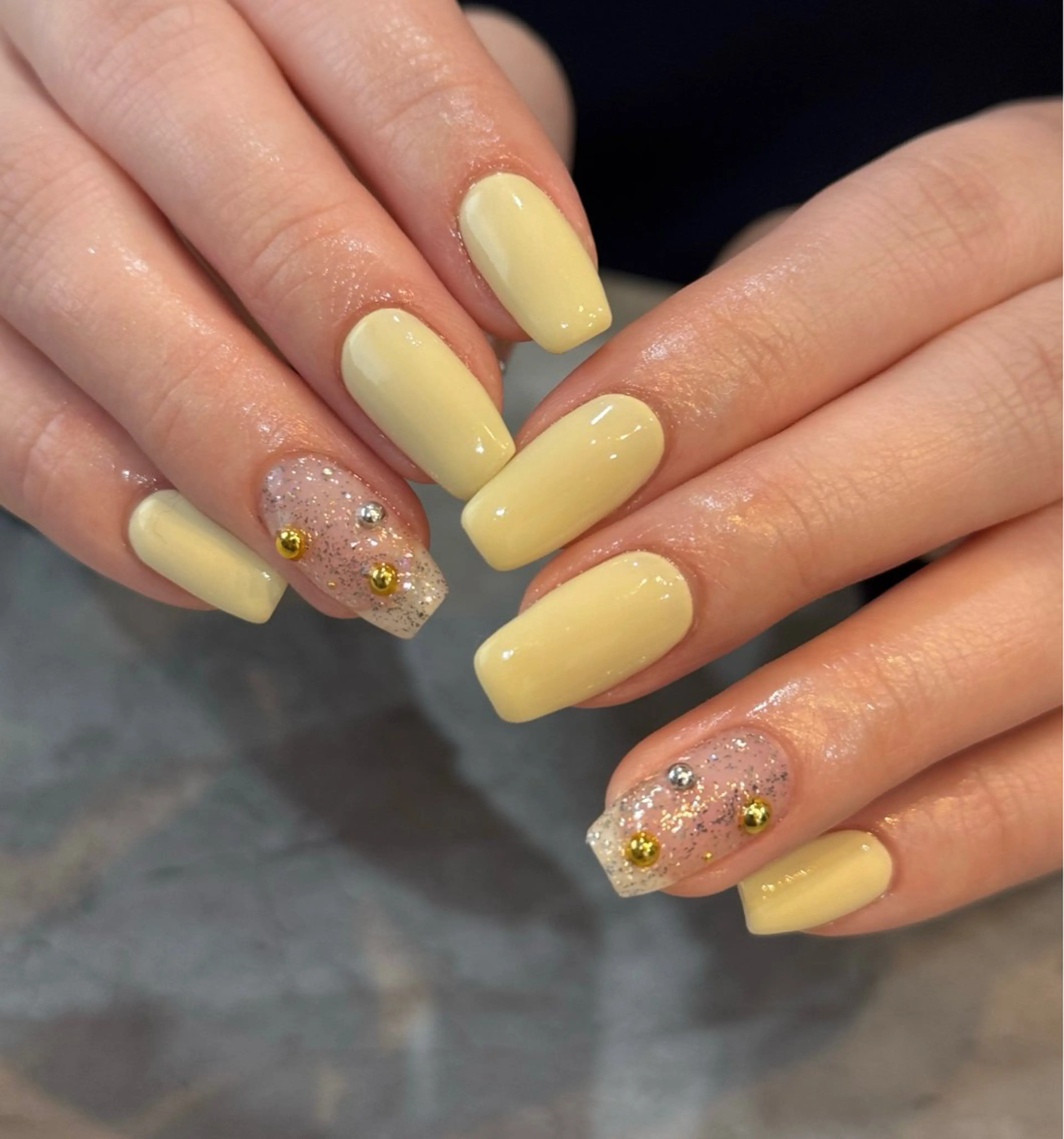 ネイル 黄色 ハンドネイル Blé nailのネイルデザイン