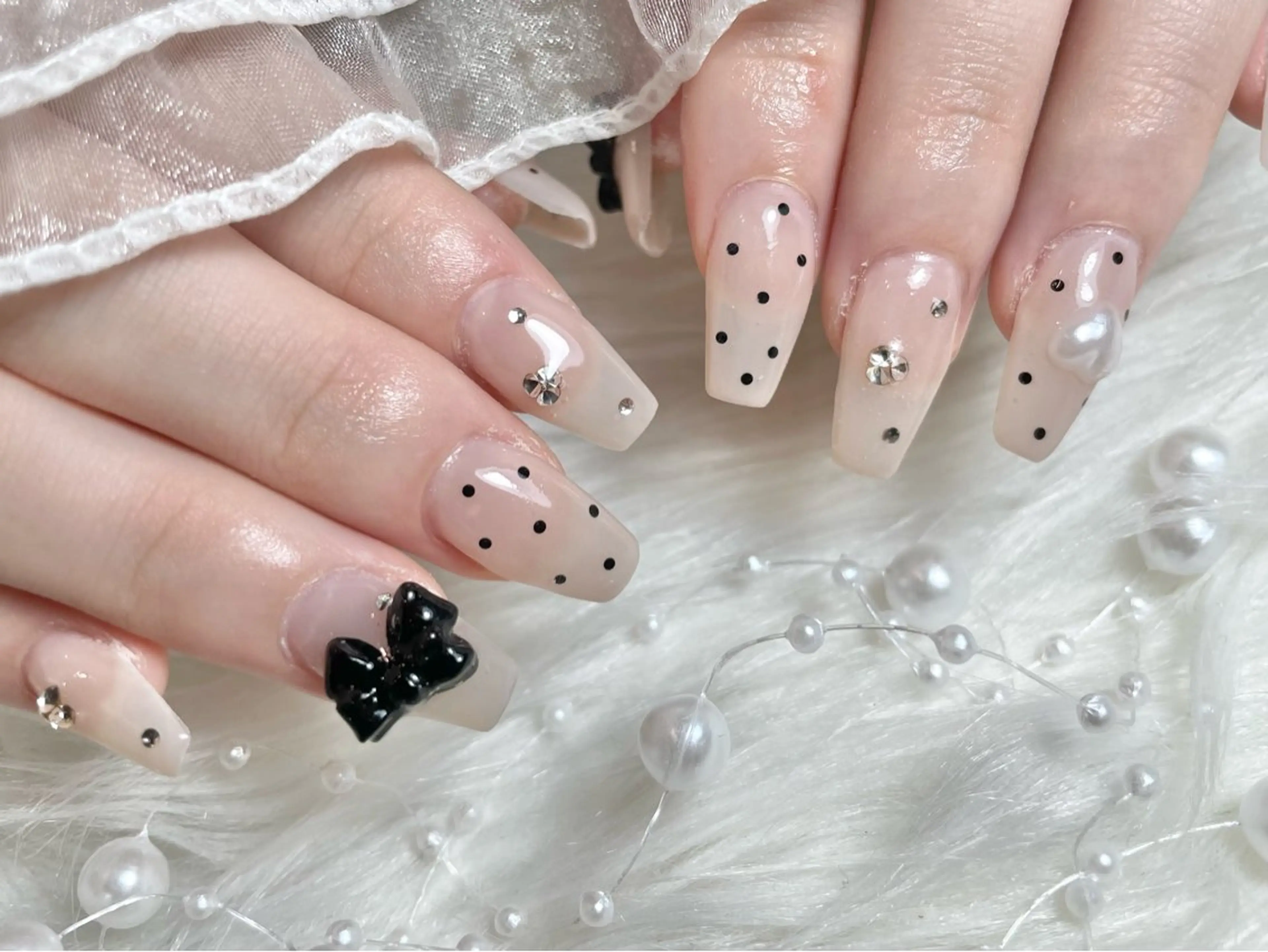 ネイル 長さ出し ジェルネイル パラジェル ワンホンネイル ハンドネイル ゆりか ジョアアンジェ福島のネイルデザイン