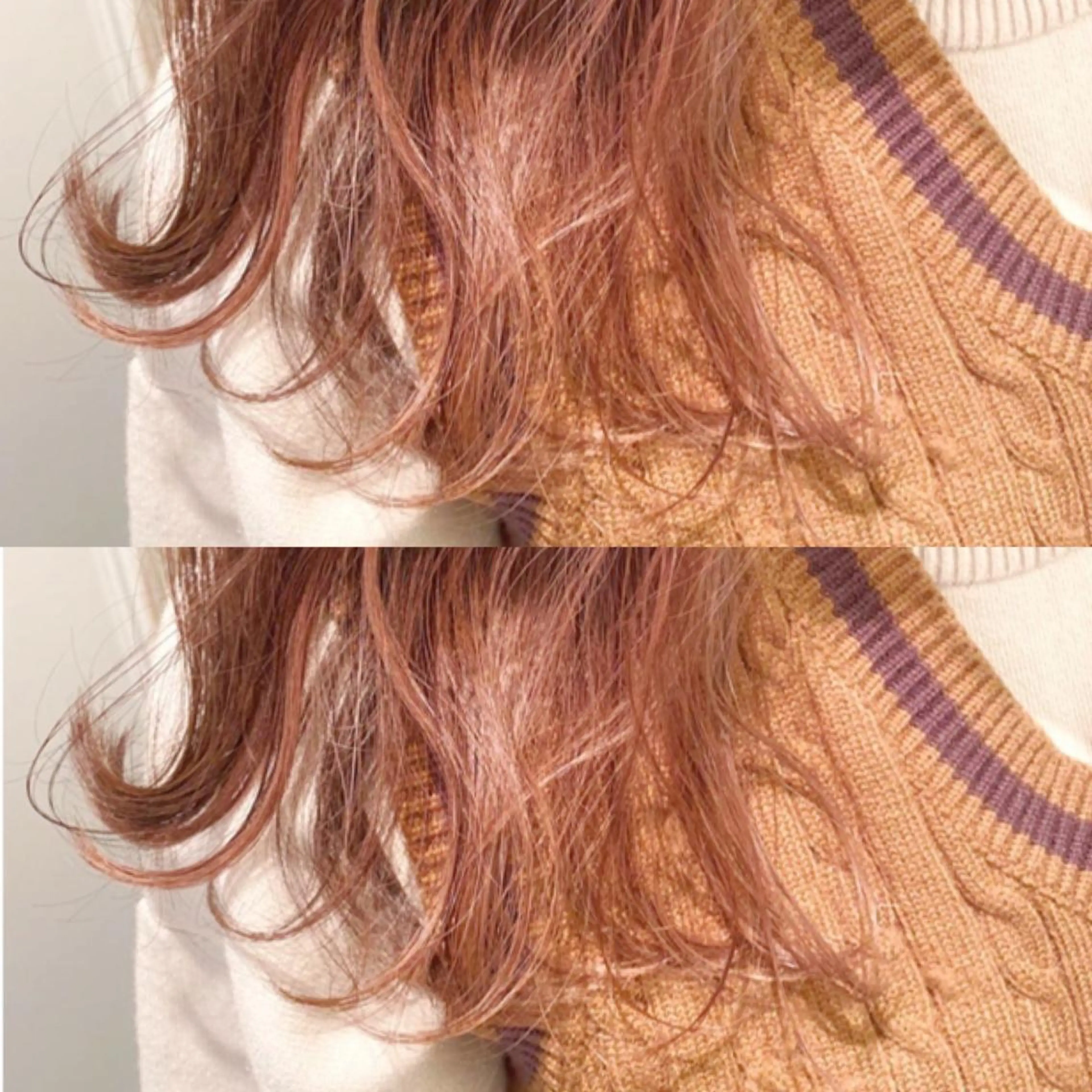 セミロング カラー ブリーチ インナーカラー オレンジ カット トリートメント 大久保 愛のヘアスタイル