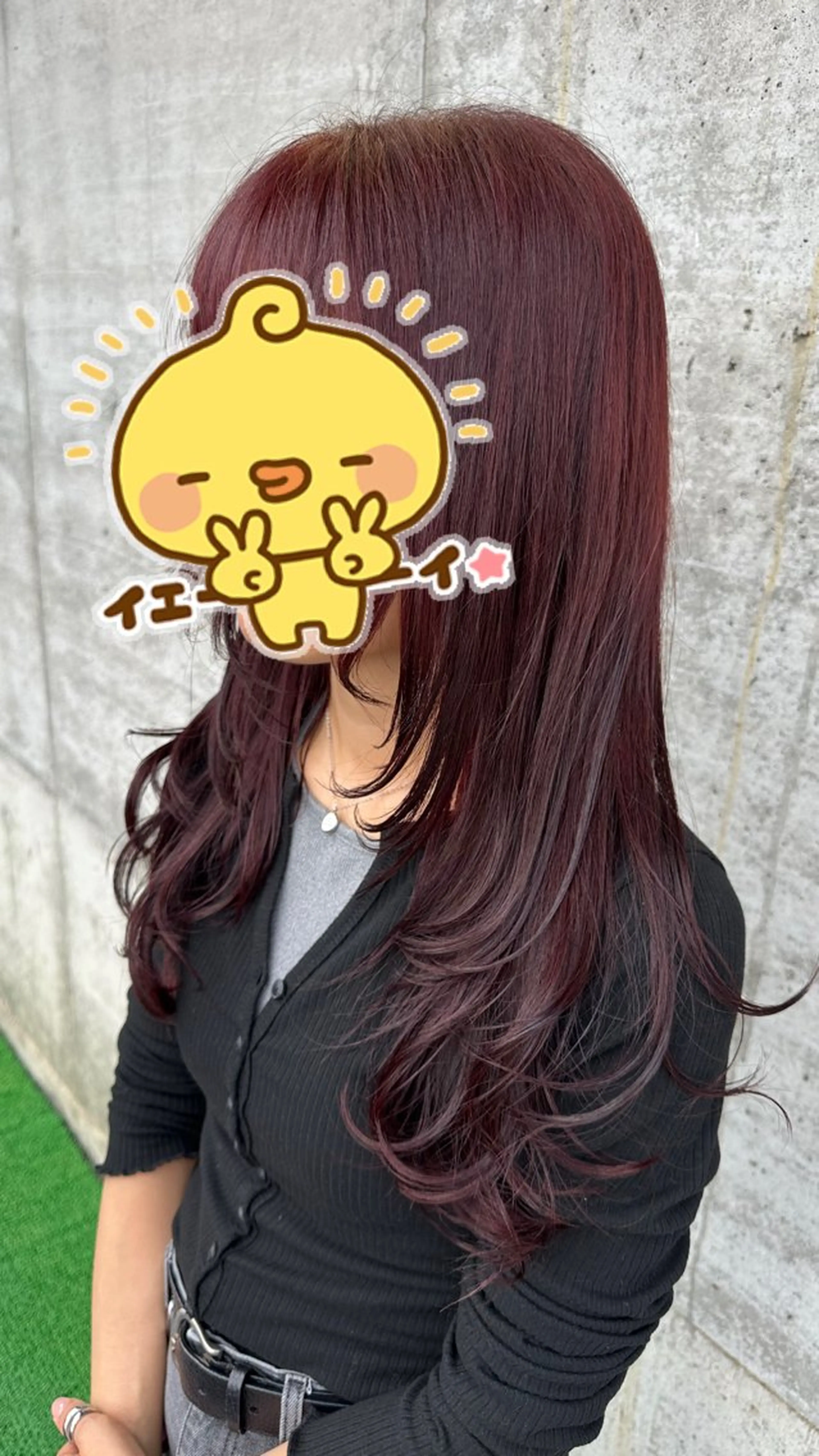 ロング カラー ハッシュカット ロング arika オケシ　リョウダイのヘアスタイル