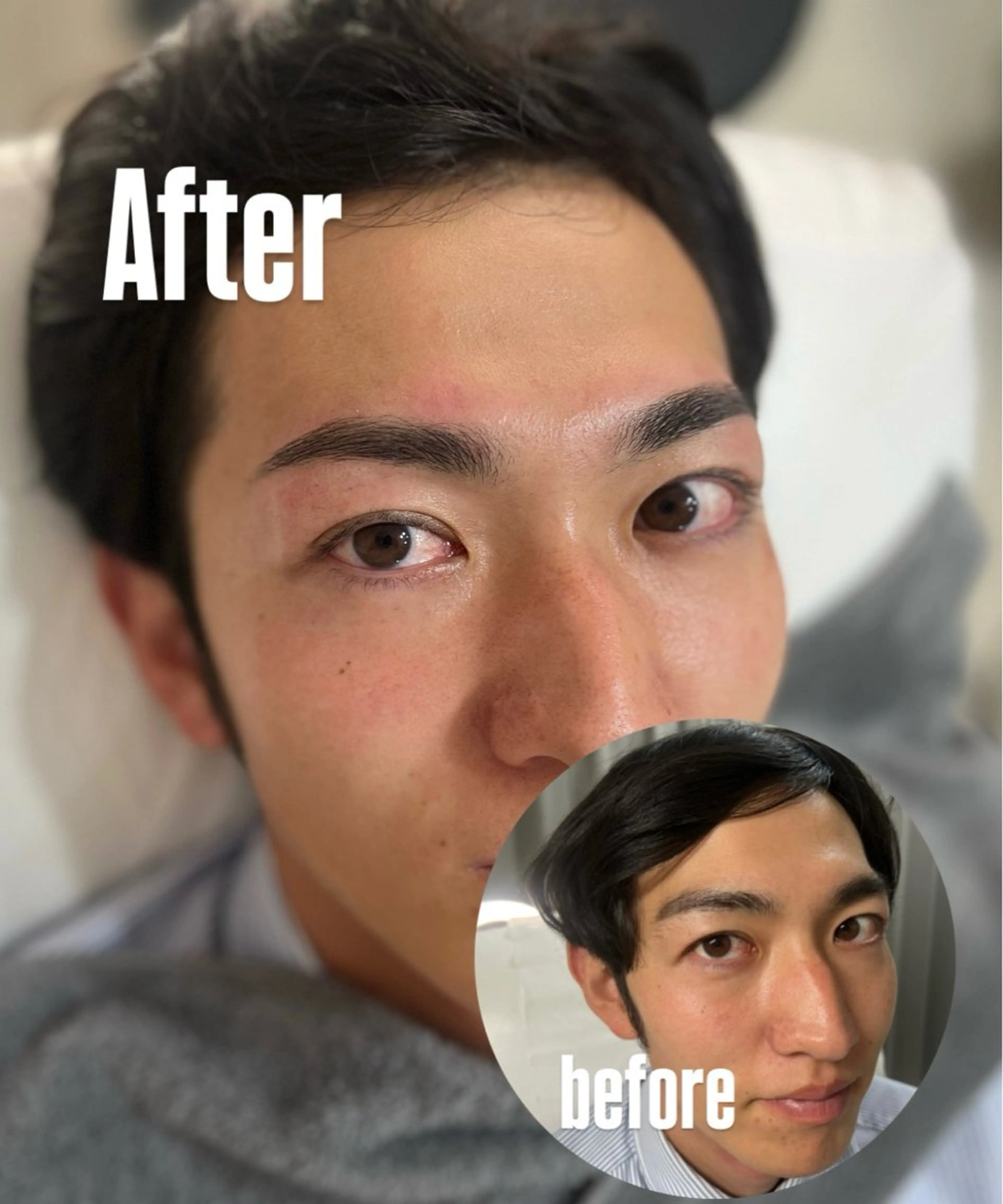 メンズ眉毛WAXスタイリングの写真