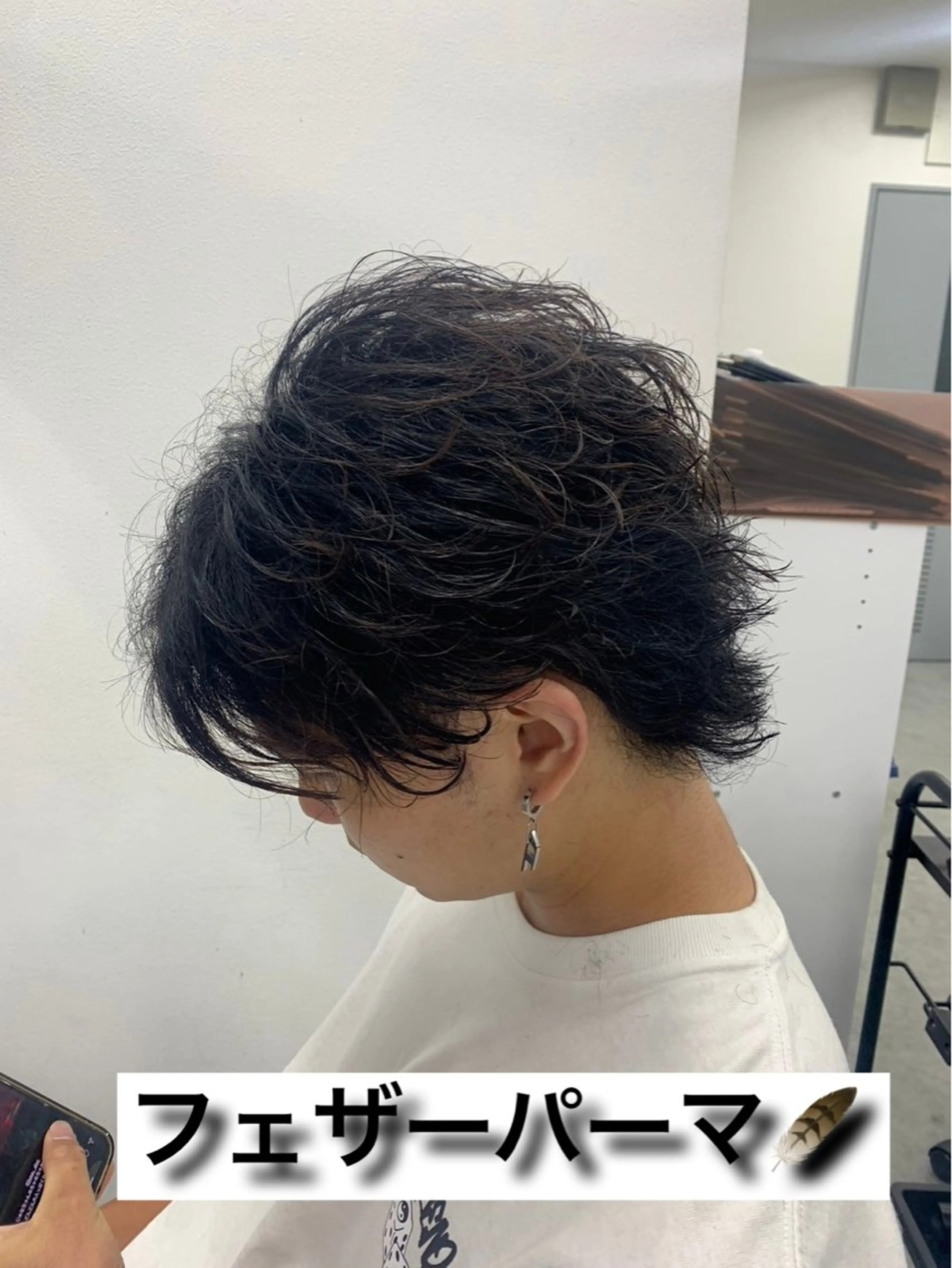 ミディアム カット パーマ パーマ指名率No1 メンズ特化ケイトのヘアスタイル