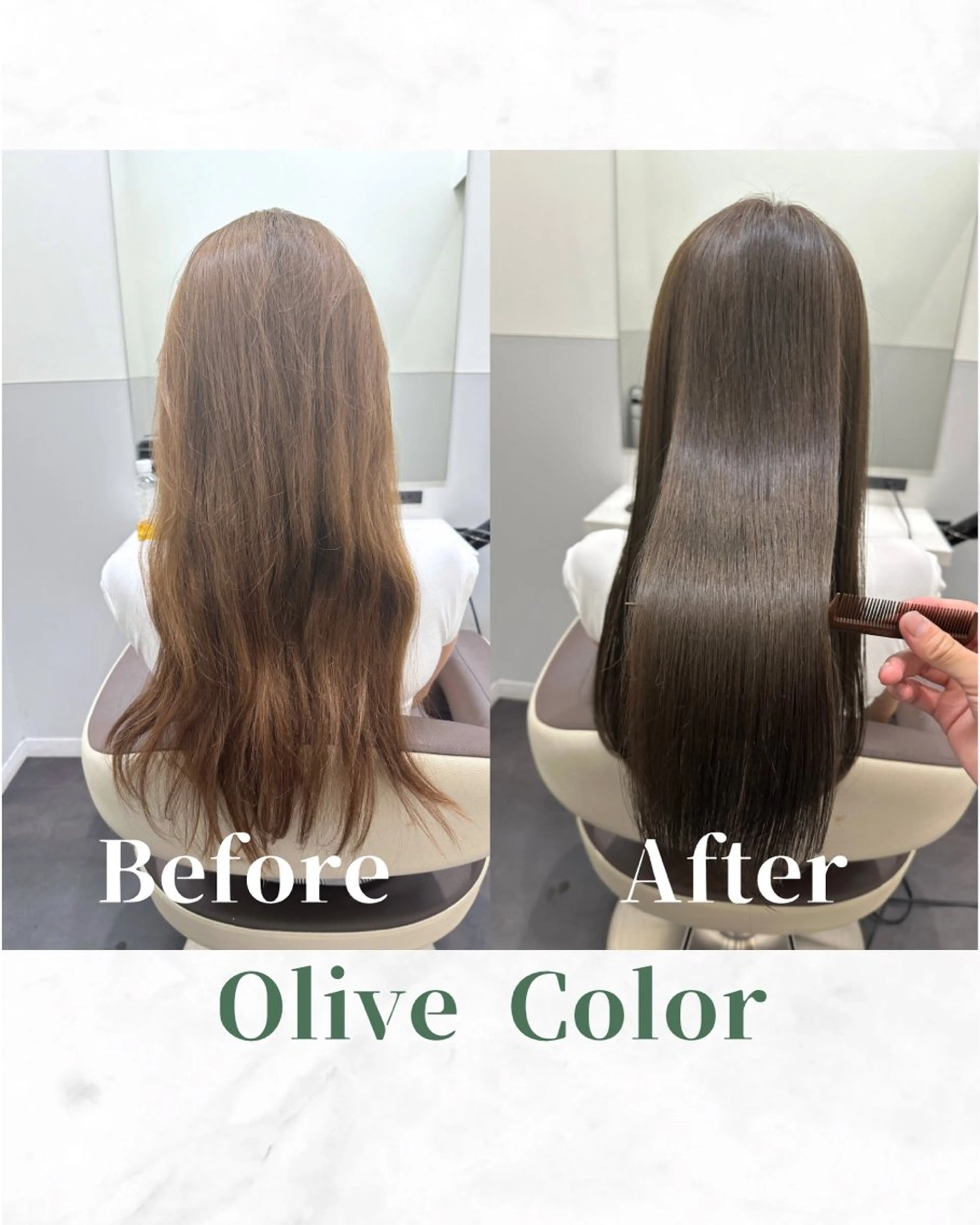ロング カラー ケアカラー グレージュ オリーブグレージュ オリーブグレー トリートメント ヘアカラー トリートメント 【美髪矯正 /髪質改善】RINのヘアスタイル