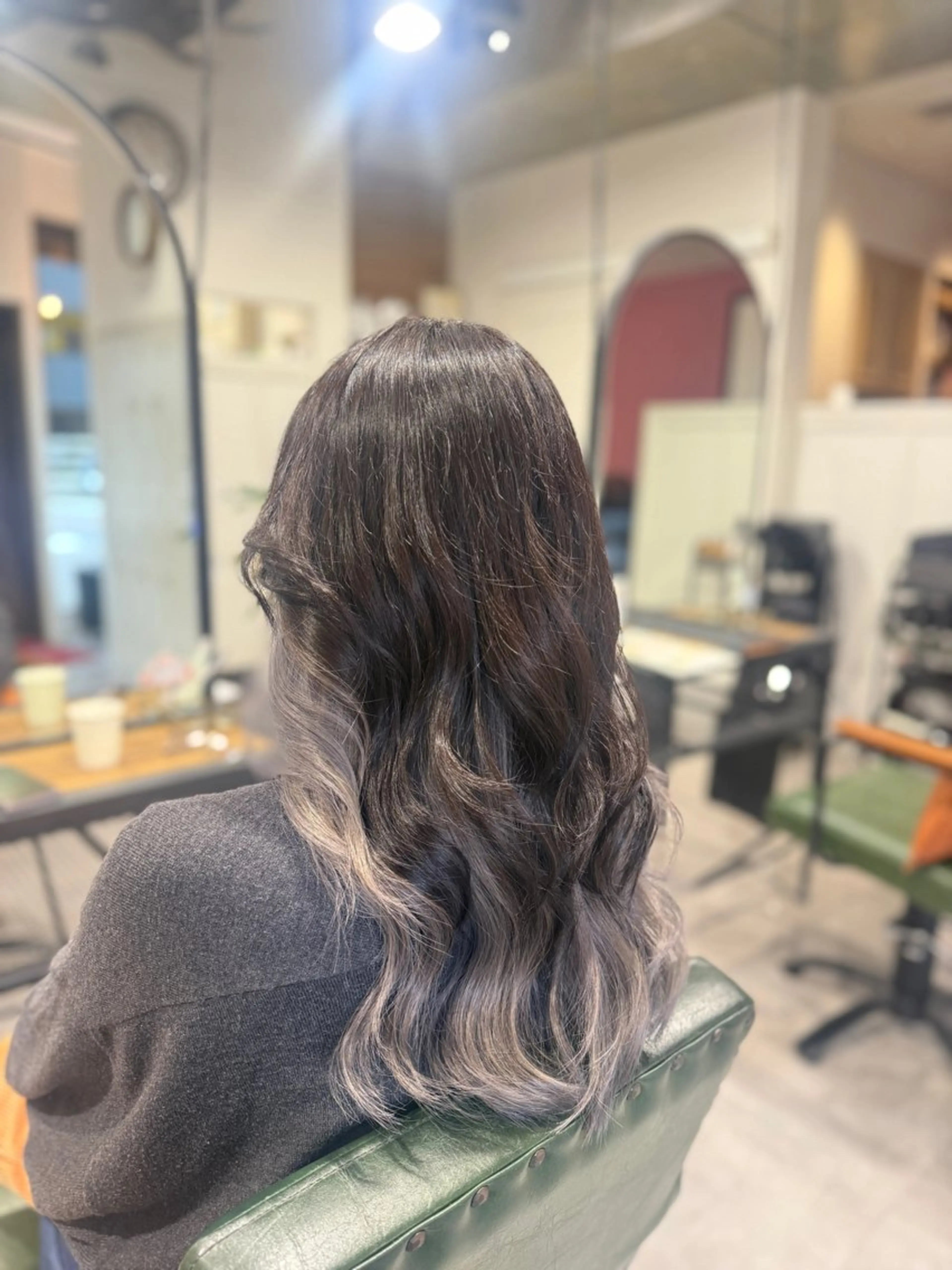 ロング カット ヘアカラー オリーブ🫒レイヤー /平尾/りの‎🤍のヘアスタイル