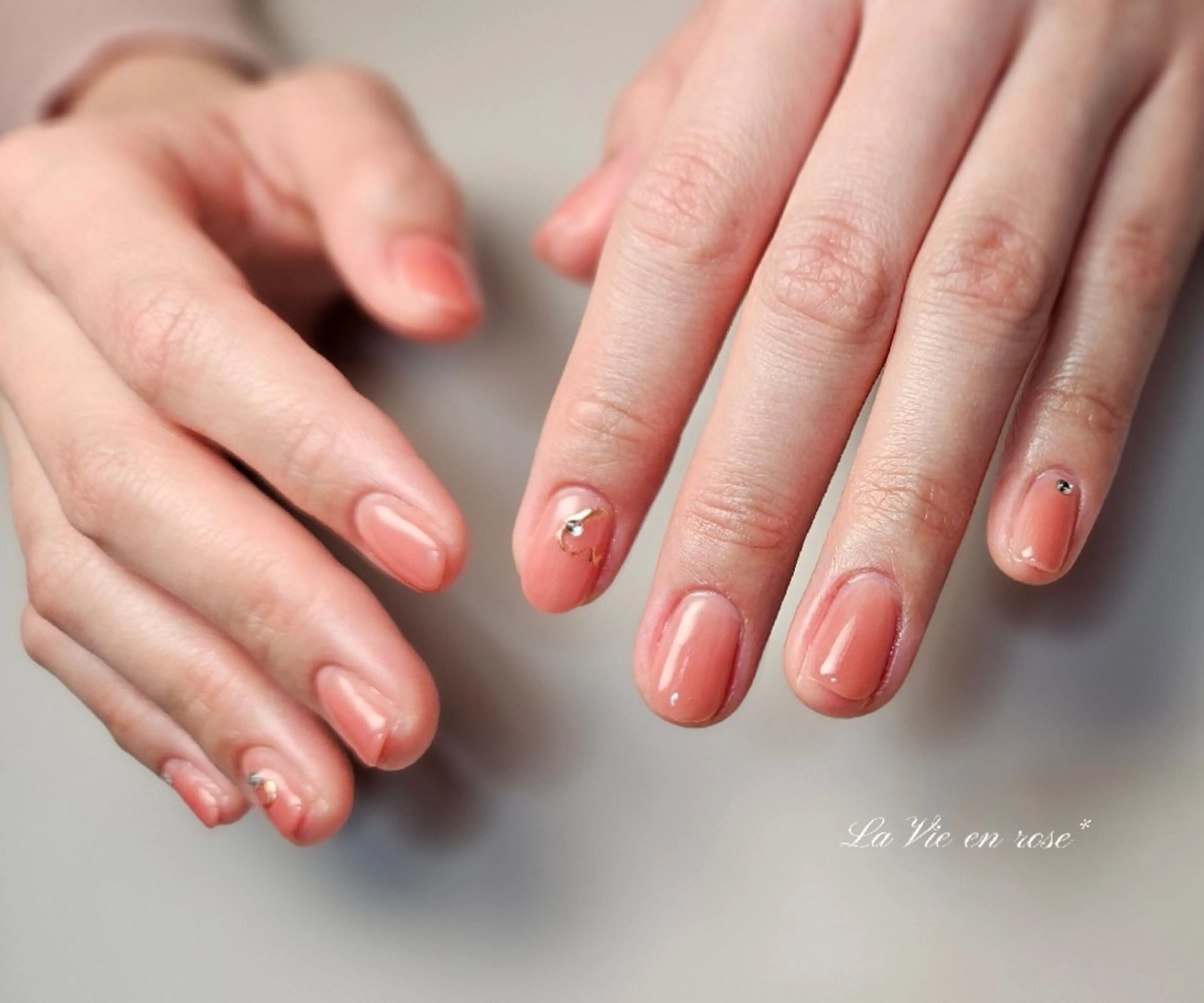 ネイル ハート ラヴィアン ローズのネイルデザイン