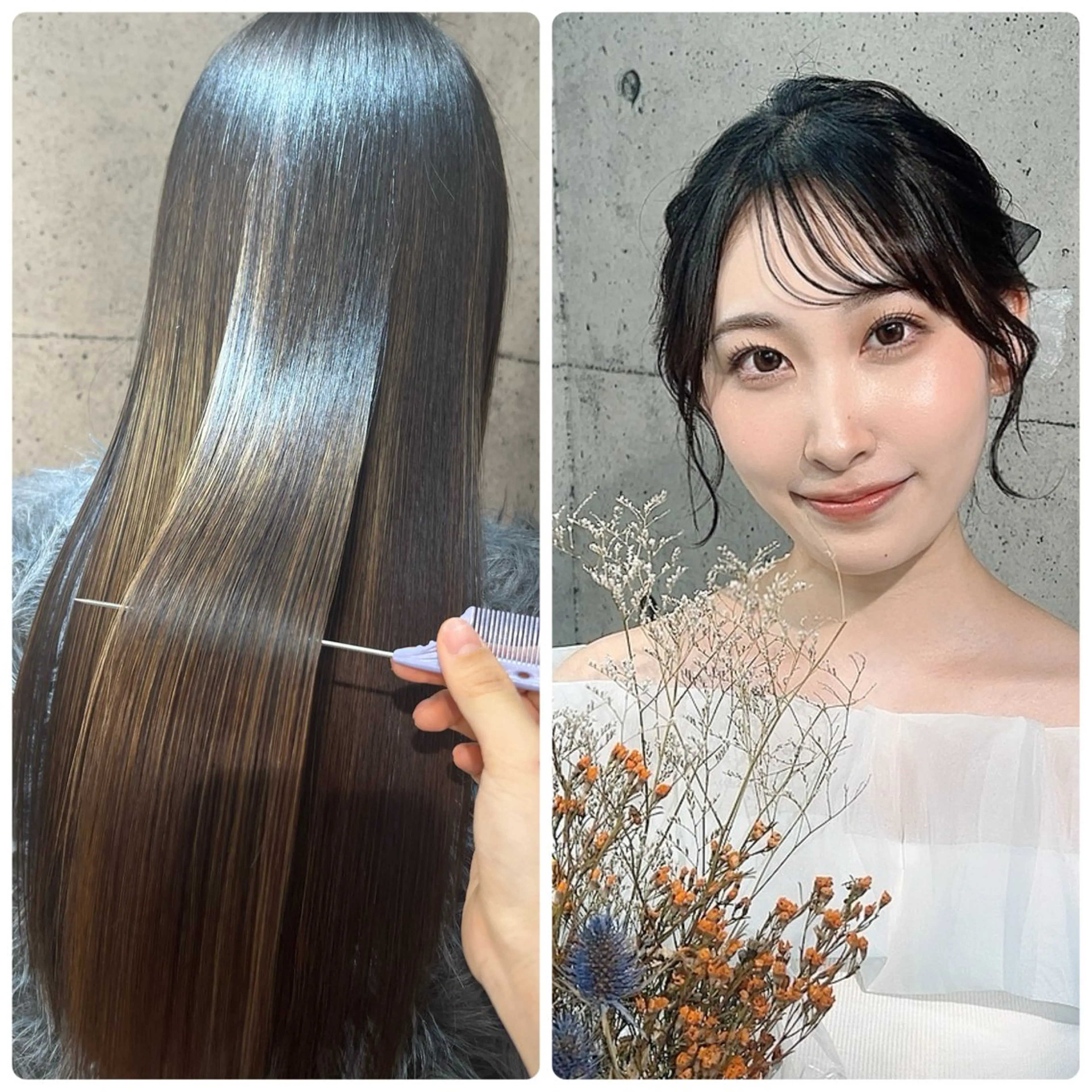🫧髪質改善プレミアムトリートメント🫧【シャンプーブロー込み】＋ 🎀ヘアセット🎀の写真