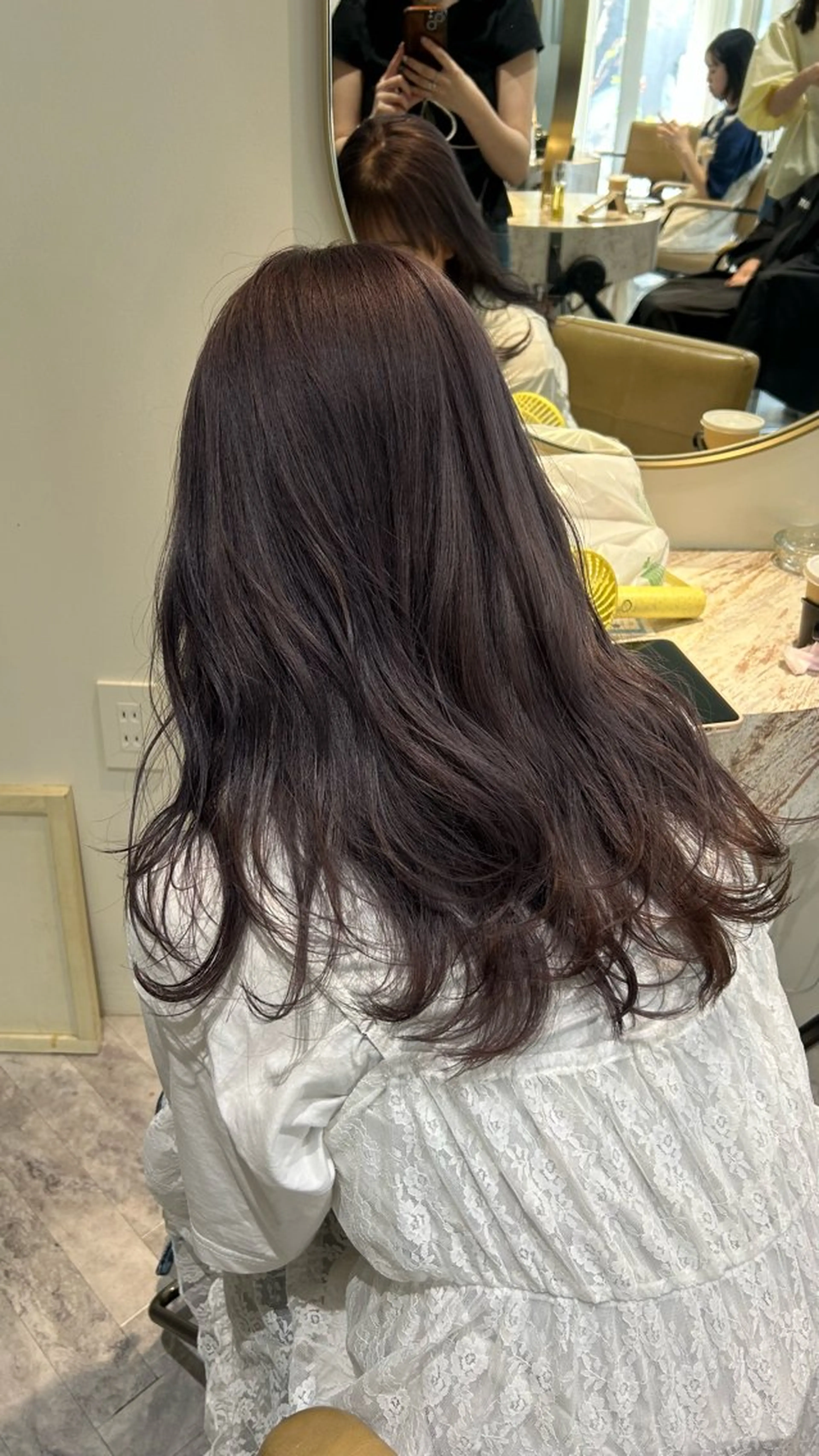 セミロング カラー じゅわっと暖色カラー 🍊Moemiのヘアスタイル