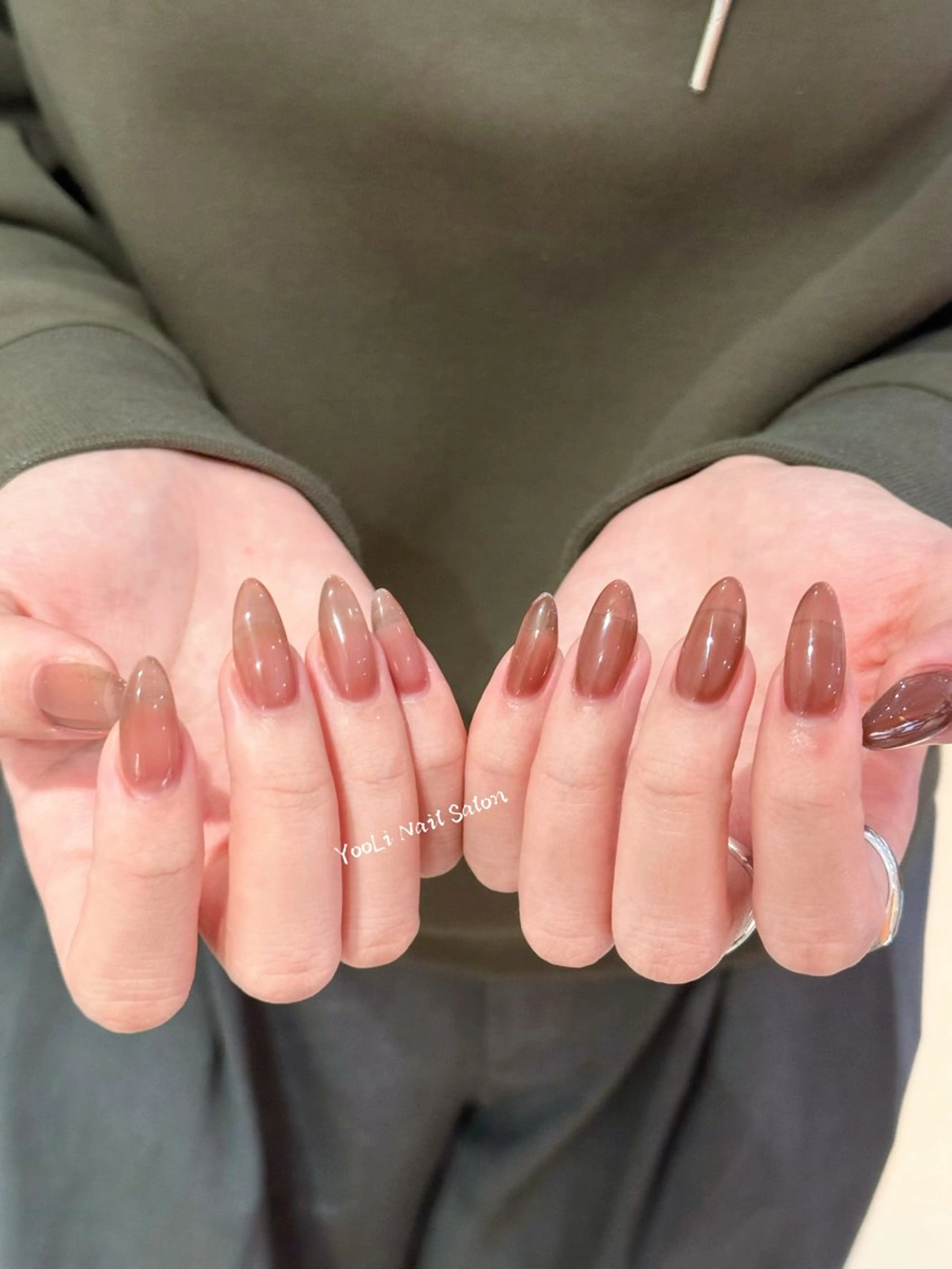 ネイル アートネイル オーロラネイル チークネイル フレンチネイル ガラスフレンチ ハンドネイル 🎀🎀YooLi Nail Salonのネイルデザイン