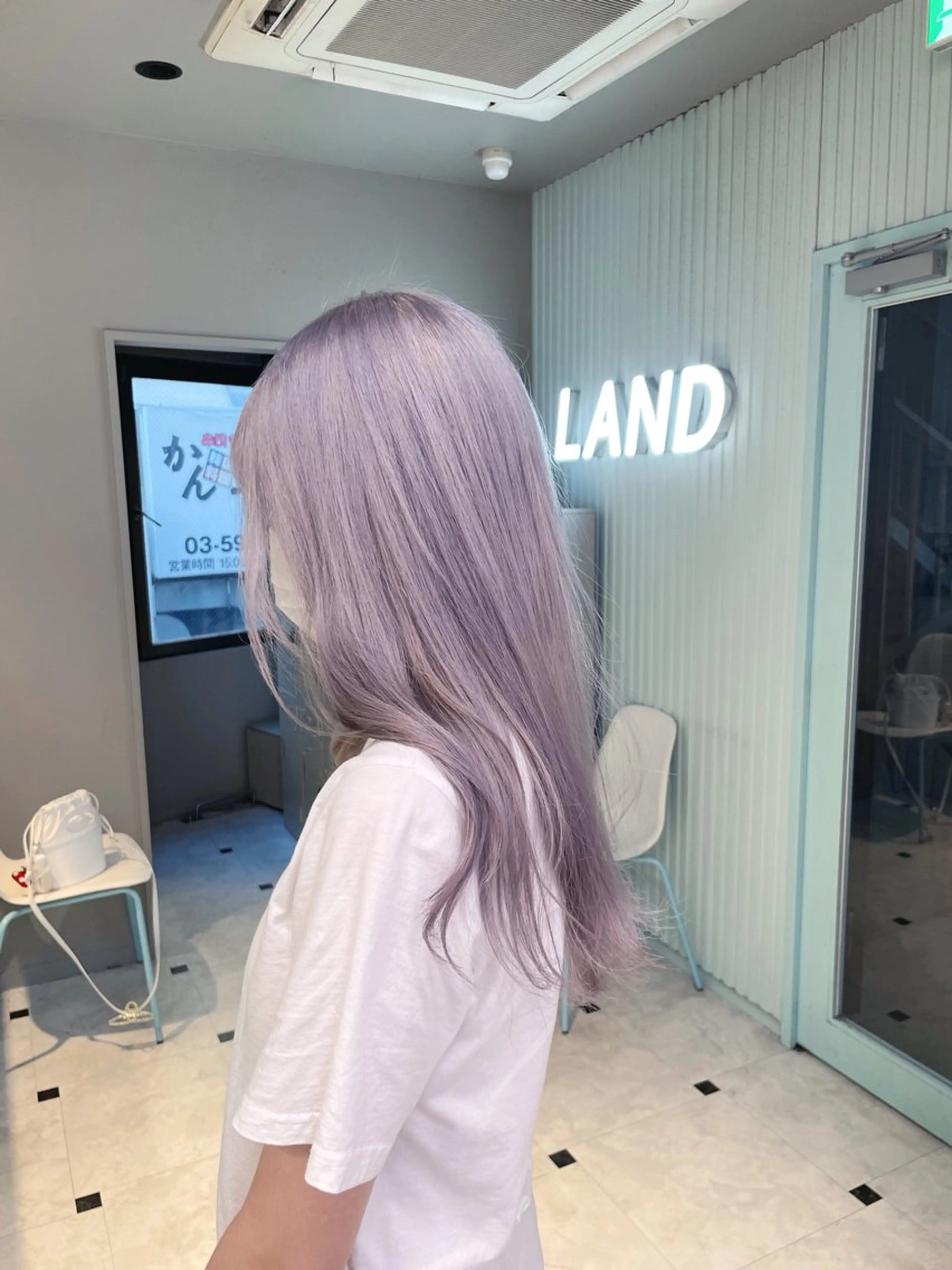 ミディアム ブリーチ✖️ 縮毛LANDのヘアスタイル