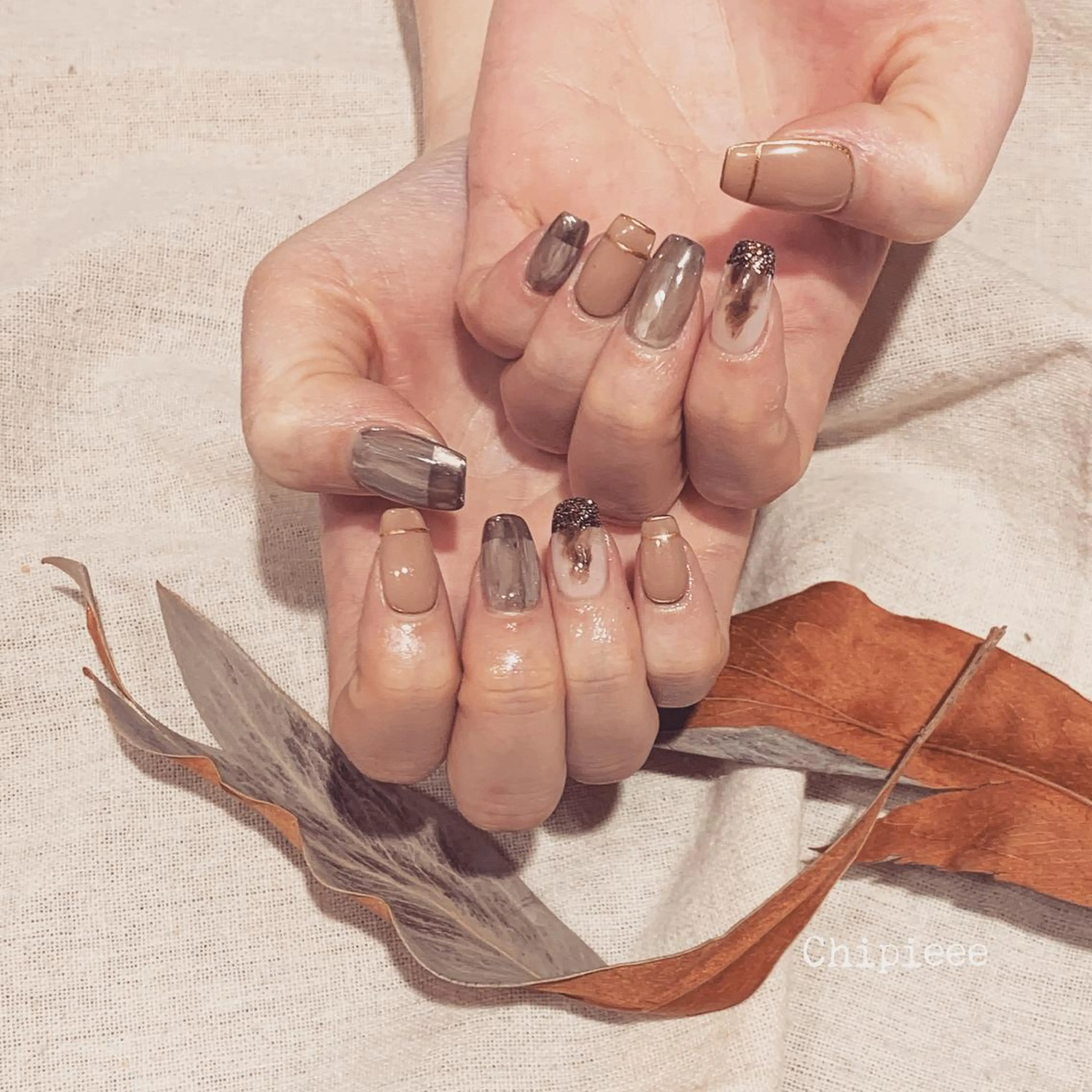 ネイル ブラウン ハンドネイル HiMe .のその他イメージ