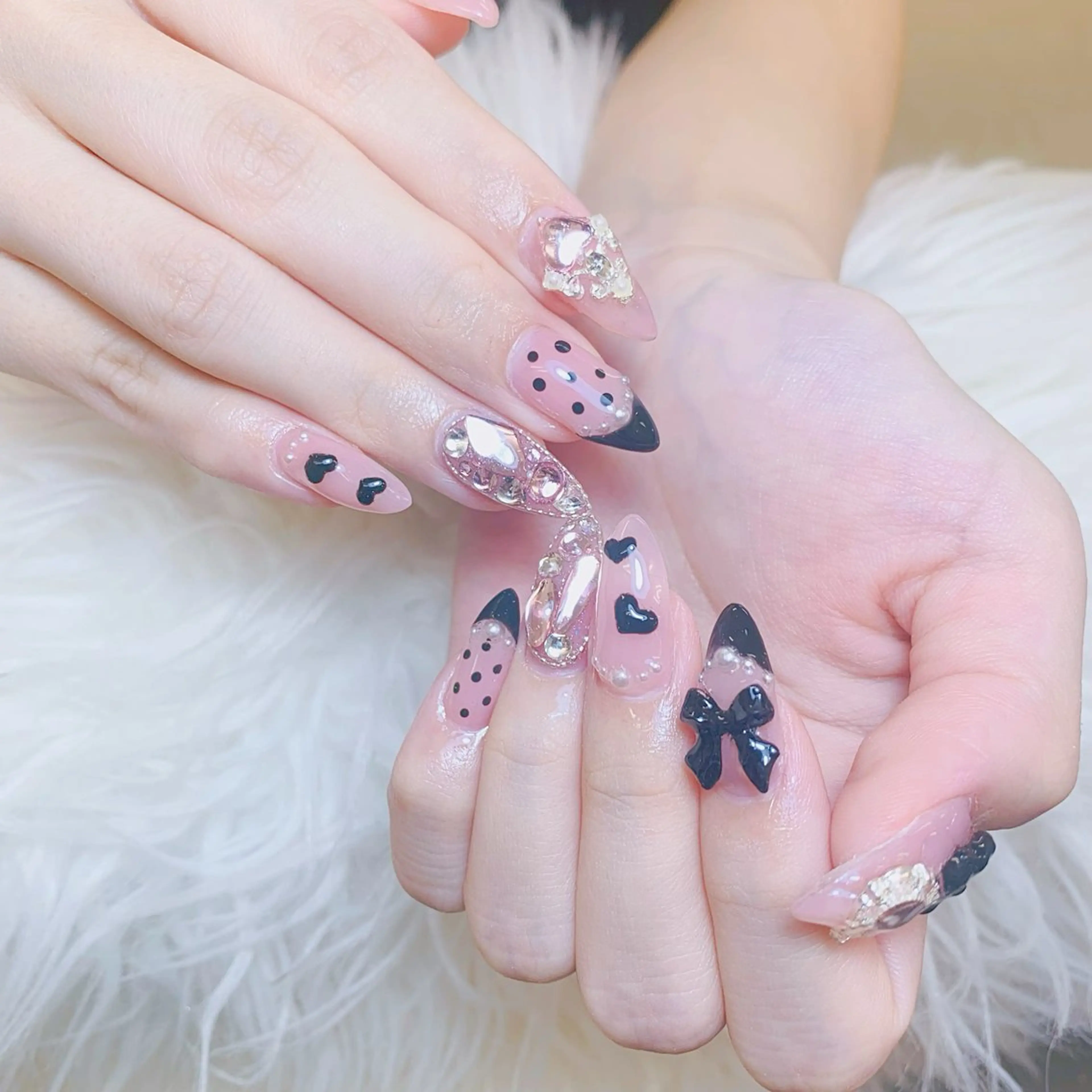 ネイル チークネイル 長さ出し フラッシュネイル フレンチネイル グラデーション ハンドネイル AN NAIL SALONのネイルデザイン