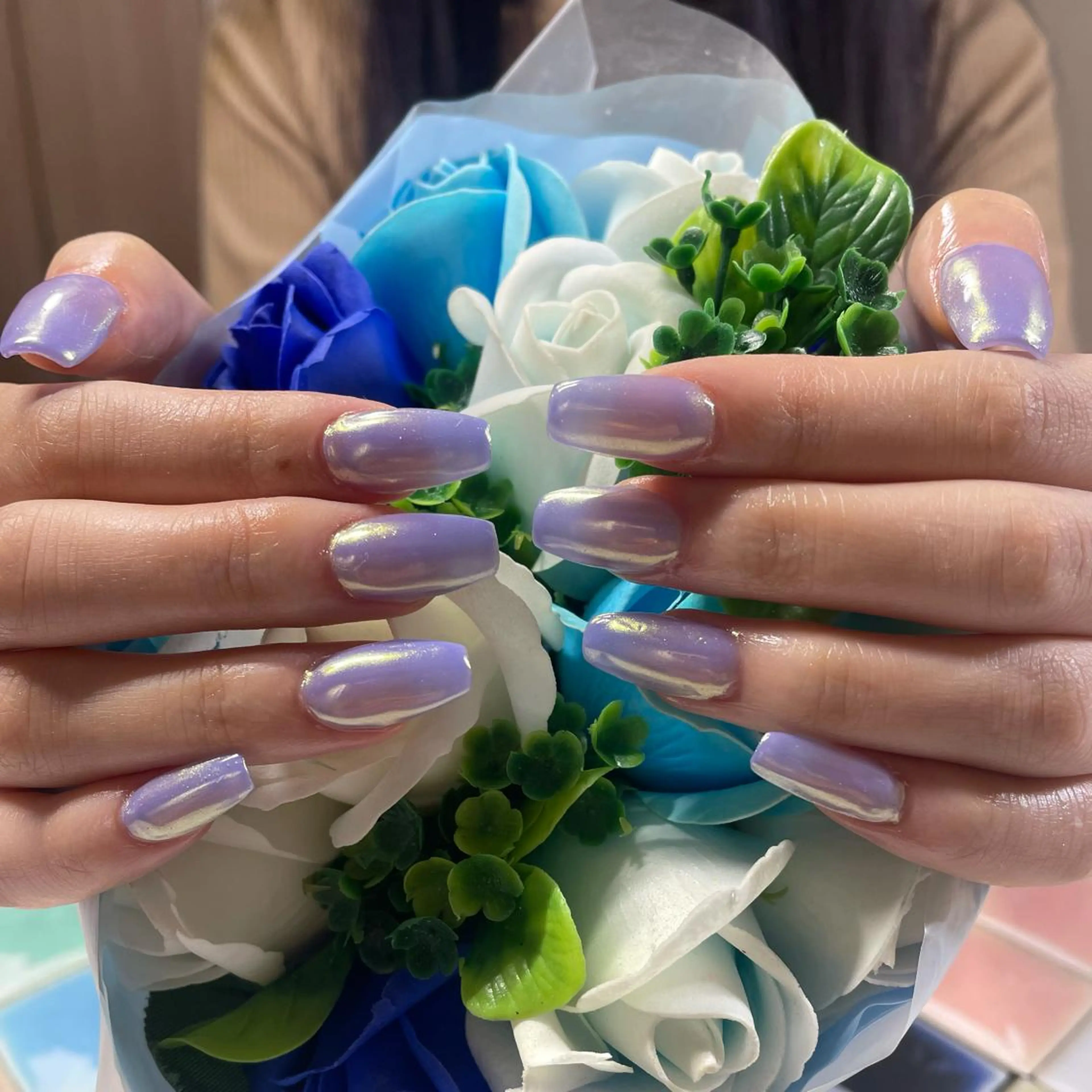 ネイル オーロラネイル ジェルネイル ミラーネイル スカルプネイル 奥園 良恵のネイルデザイン