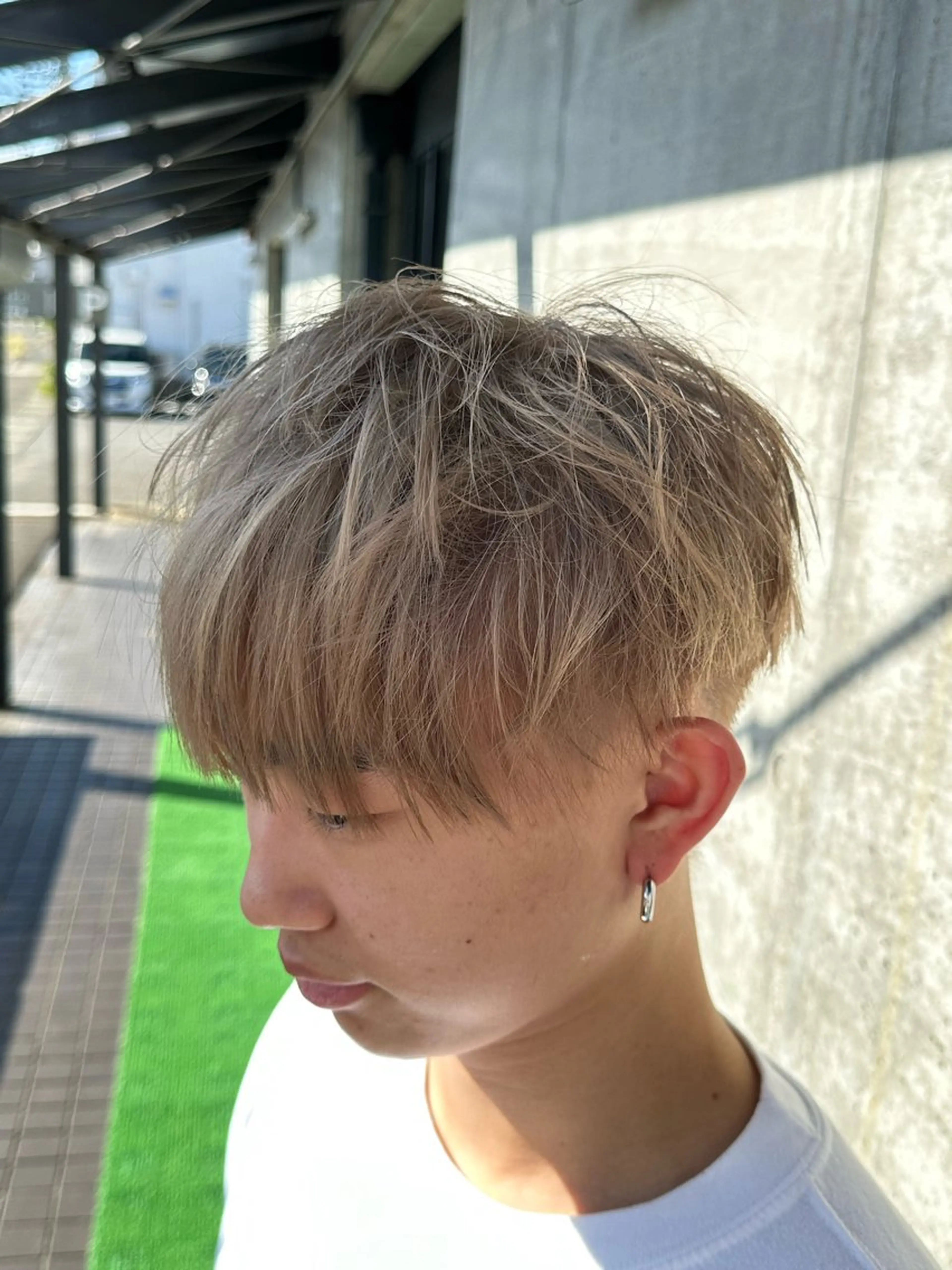 カラー メンズ ベージュカラー arika オケシ　リョウダイのヘアスタイル