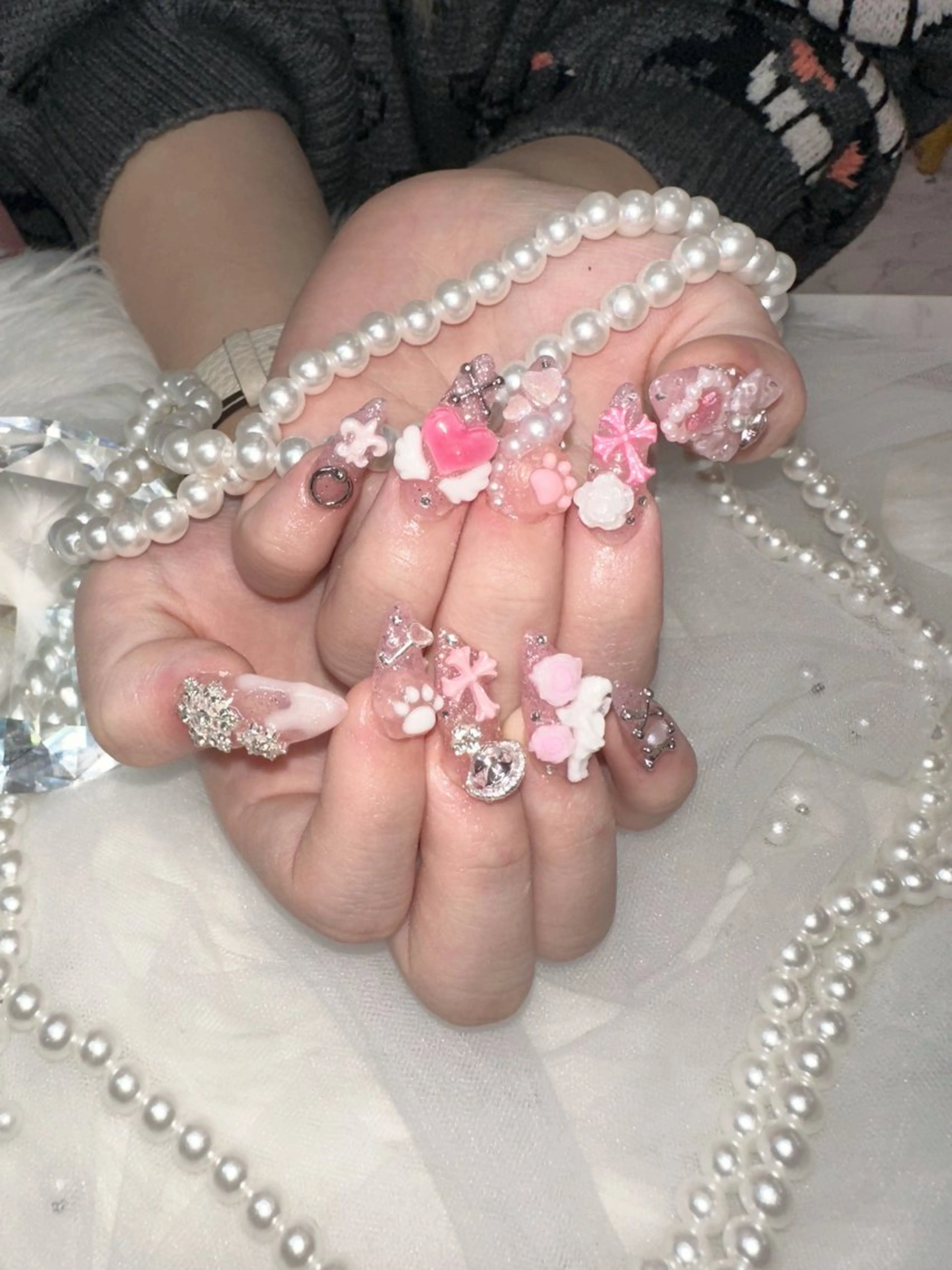 ネイル ロングネイル スカルプネイル ワンホンネイル icy nail れいあのネイルデザイン