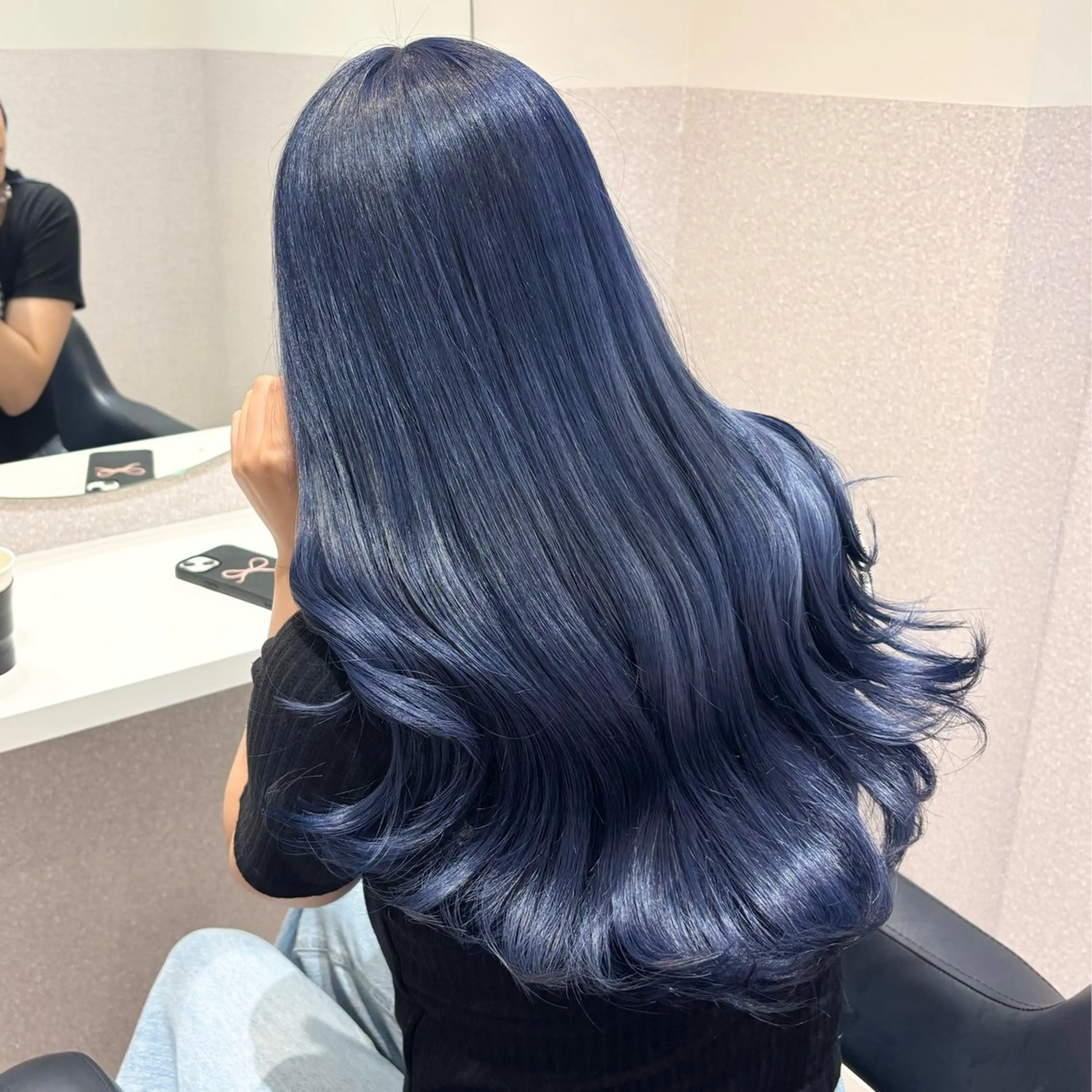 ロング カラー ブリーチ ブルーカラー ブルーラベンダー ケアブリーチ ラベンダーカラー ヘアカラー トリートメント 🩵ブリーチカラー 🐈MIORI🩵のヘアスタイル