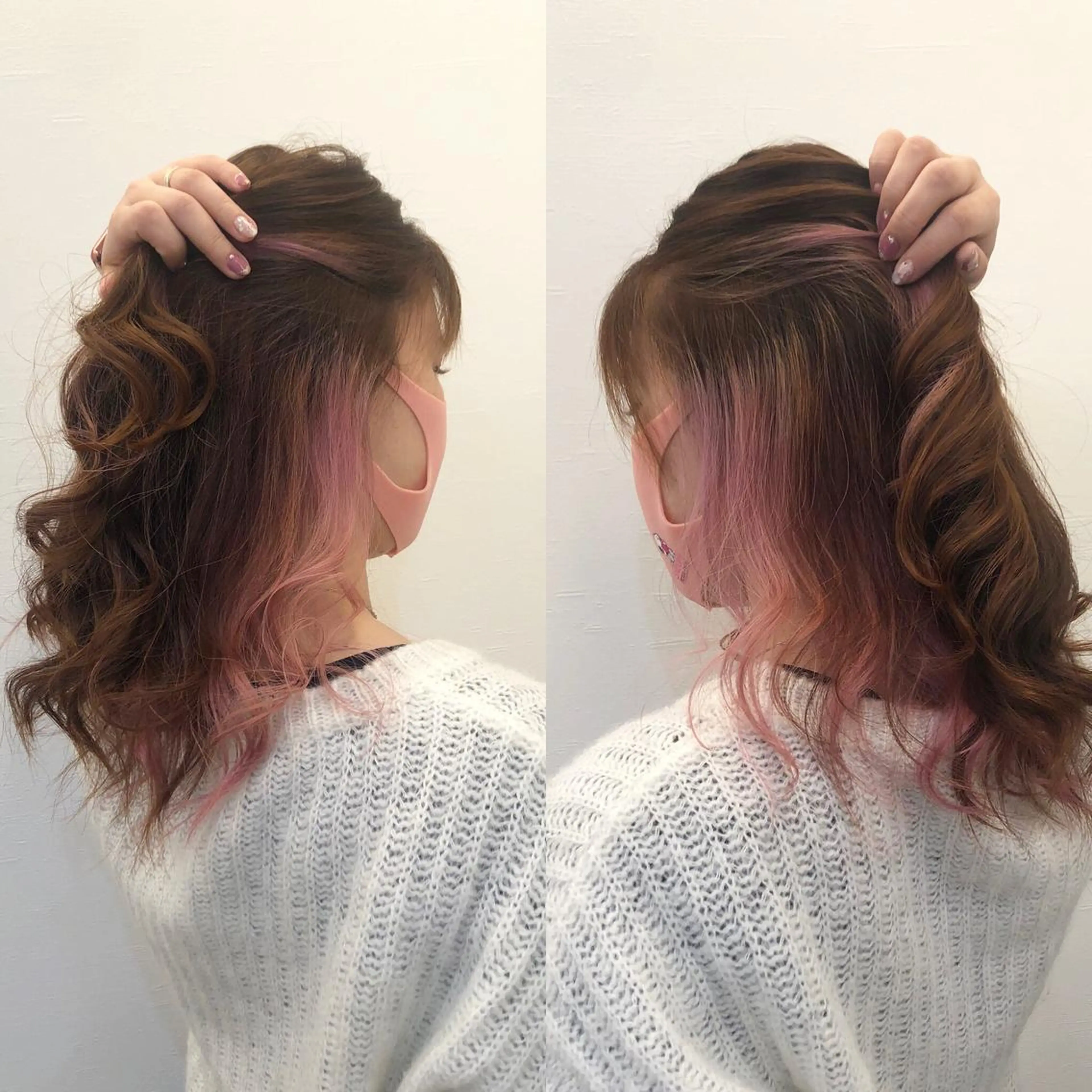 カラー インナーカラー ツノガイ エリのヘアスタイル