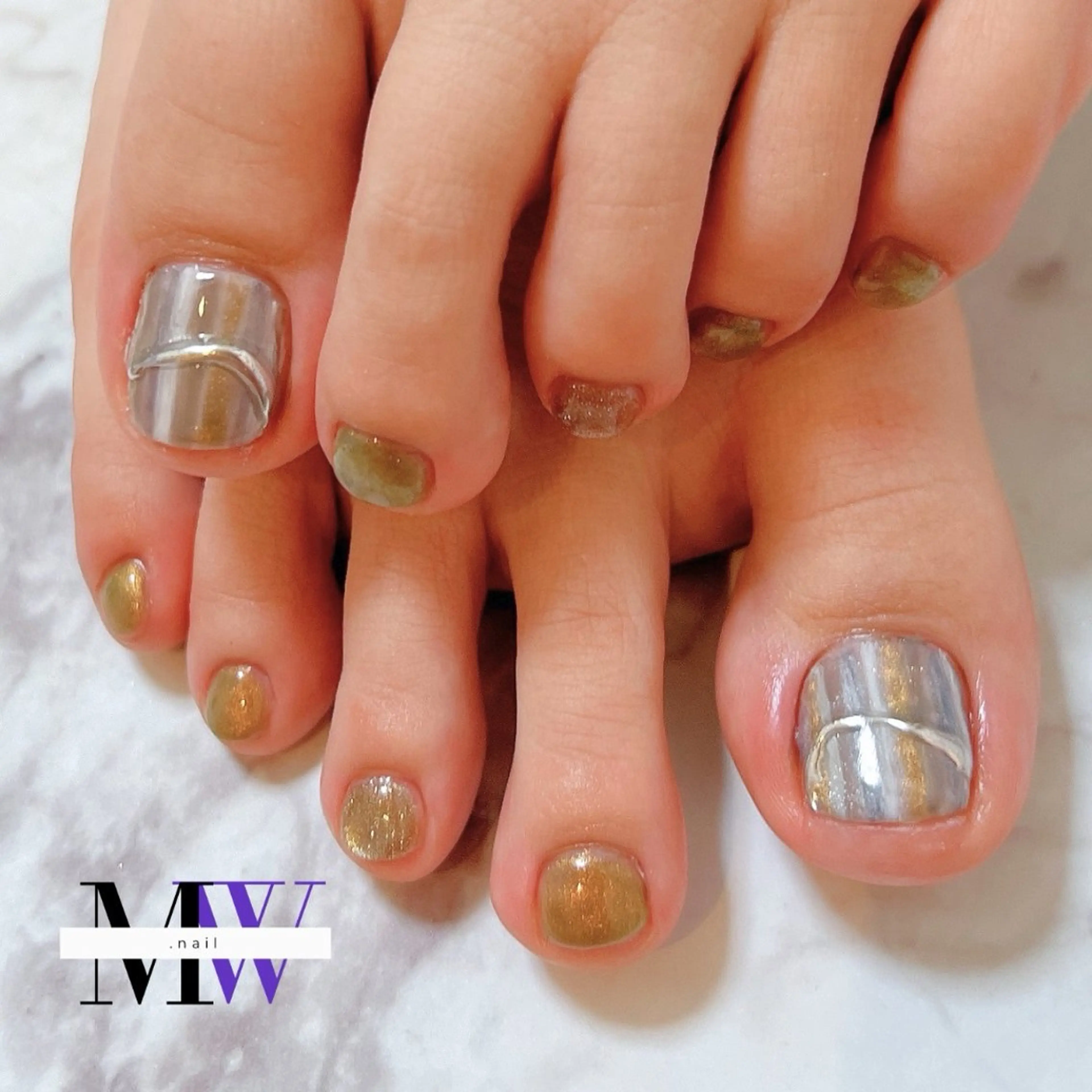 ネイル フットネイル ジェルネイル ニュアンスネイル フットネイル MW .nailのネイルデザイン