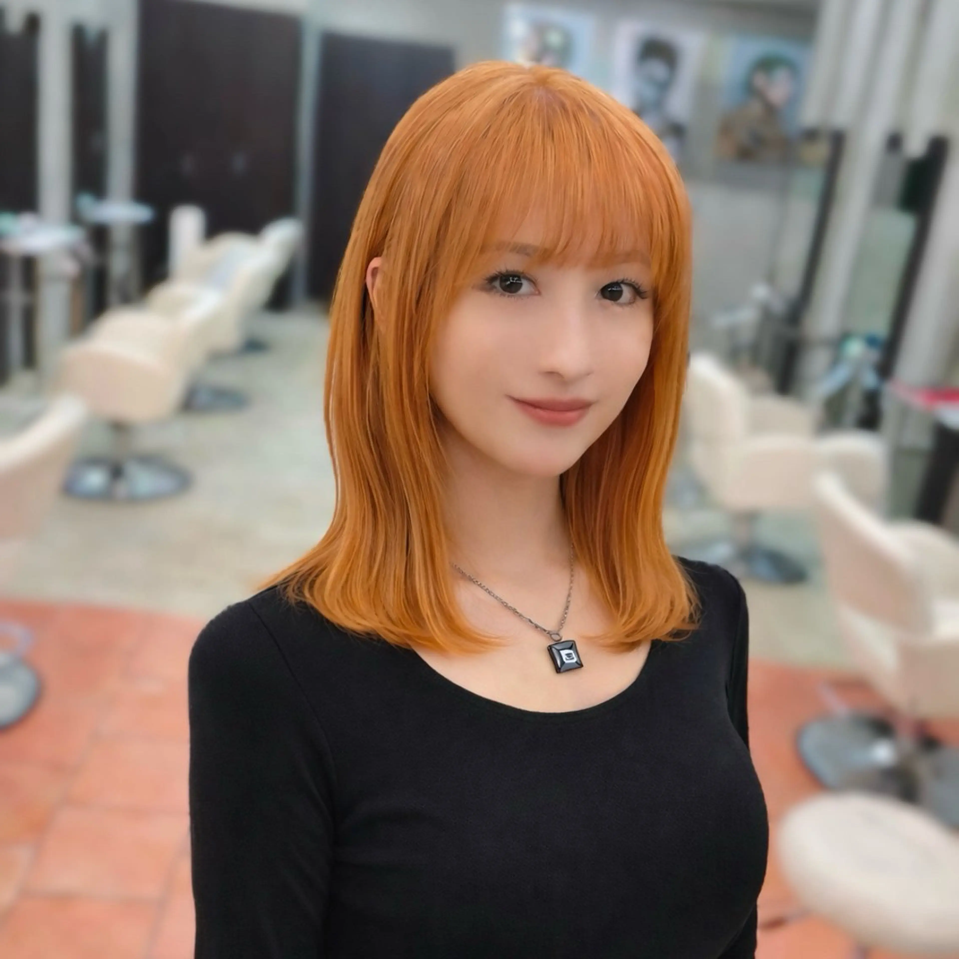 ミディアム カラー カット ヘアカラー トリートメント ⭐️韓国ブリーチ 顔周りカット⭐️のヘアスタイル