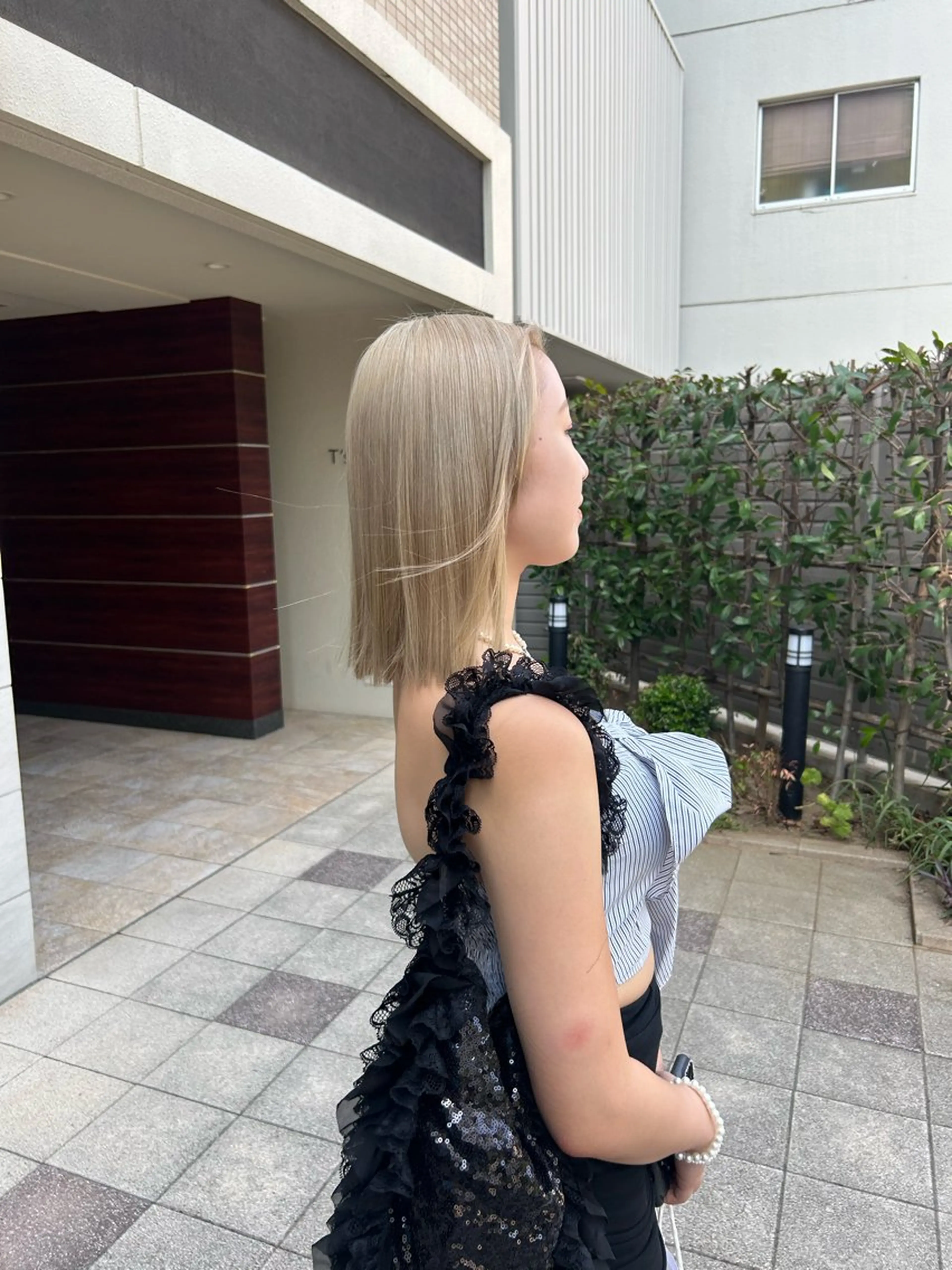 ミディアム カラー ベージュカラー ホワイトベージュ げん/梅田美容室 中崎町美容室のヘアスタイル