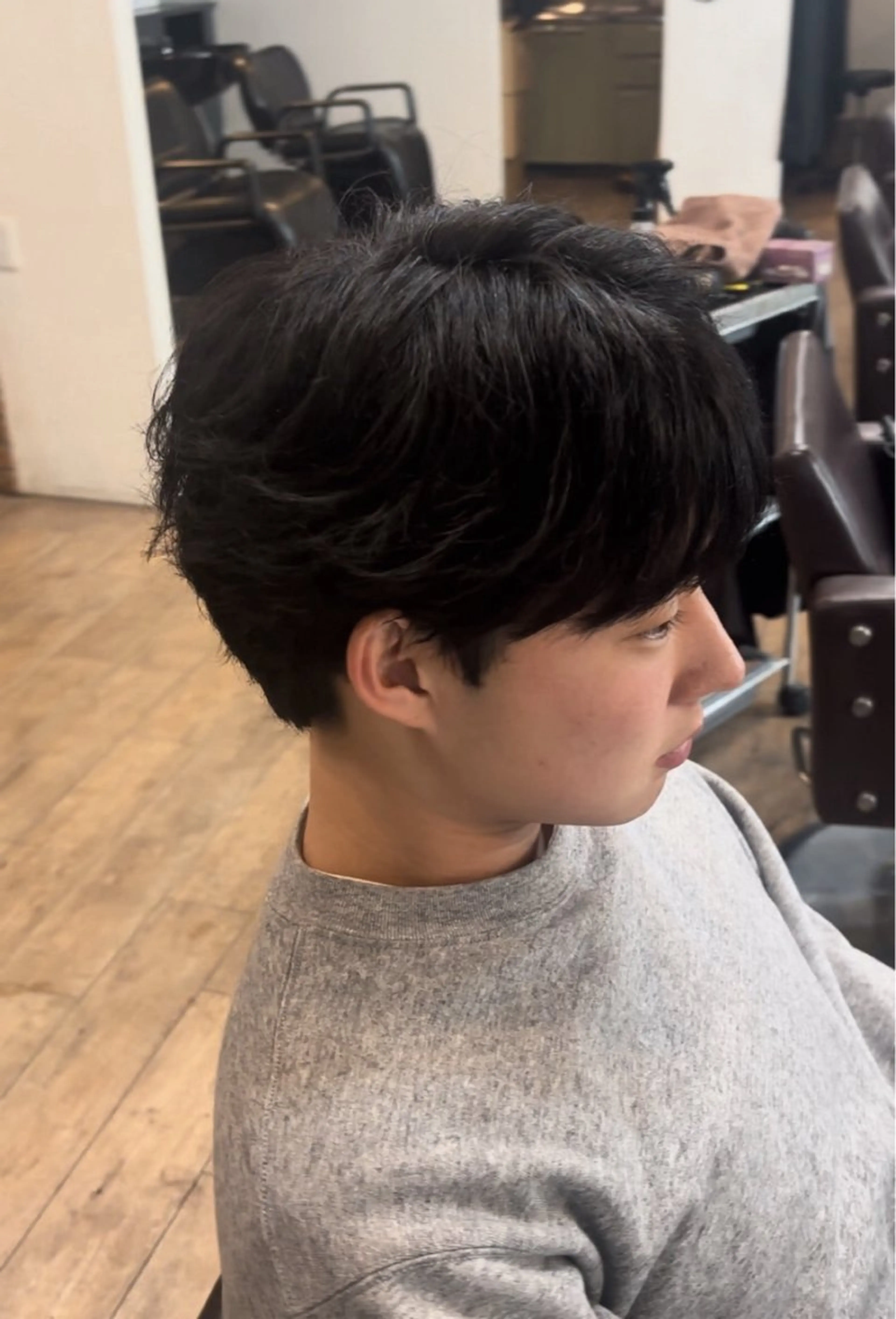 ミディアム メンズ マッシュ シースルーマッシュ 似合わせカット カット トリートメント 梅垣 紗英のヘアスタイル