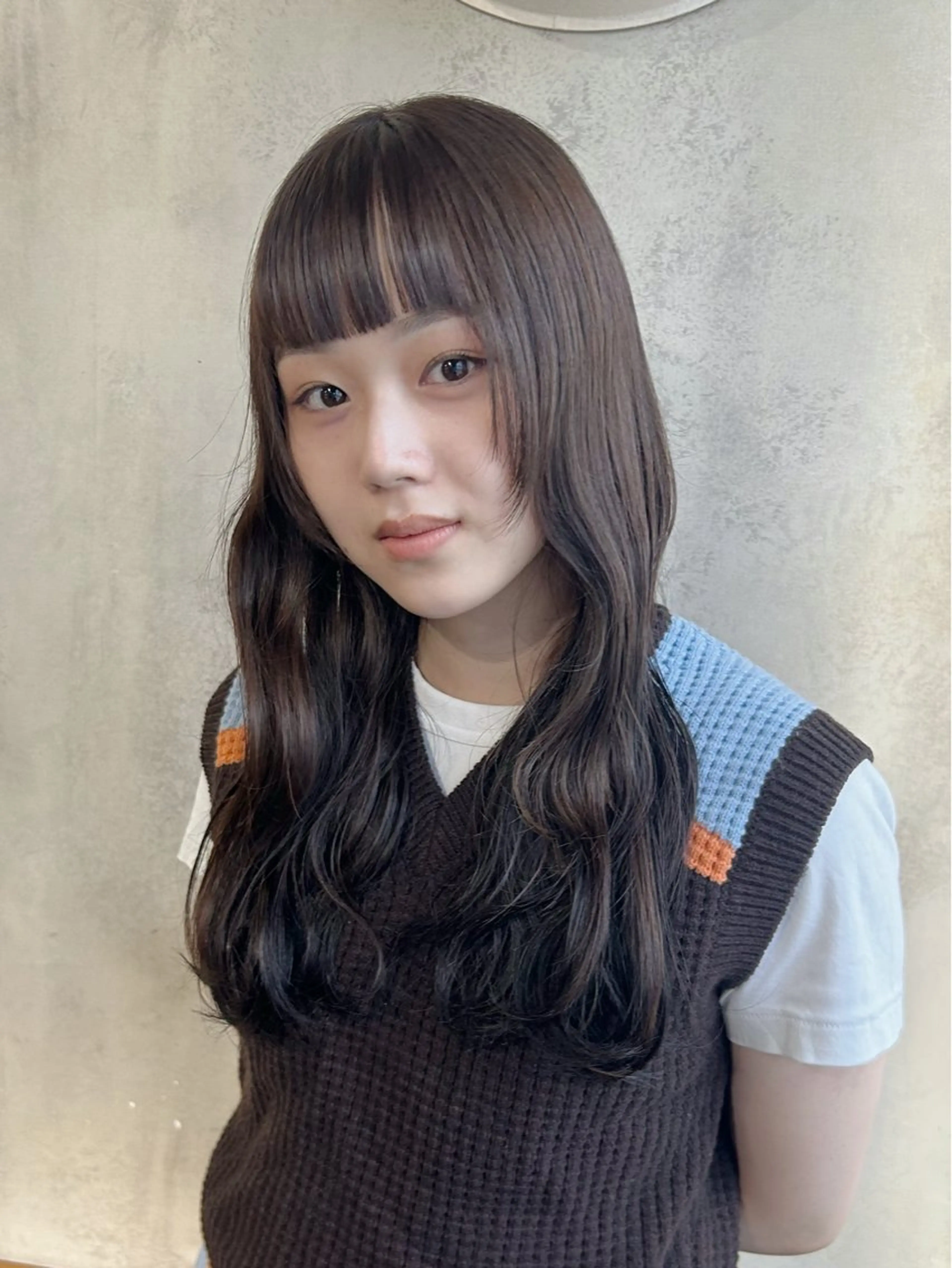 ロング カラー 顔まわりレイヤー レイヤーカット カット ヘアカラー トリートメント RINO/似合わせ /女性専用𖧷のヘアスタイル