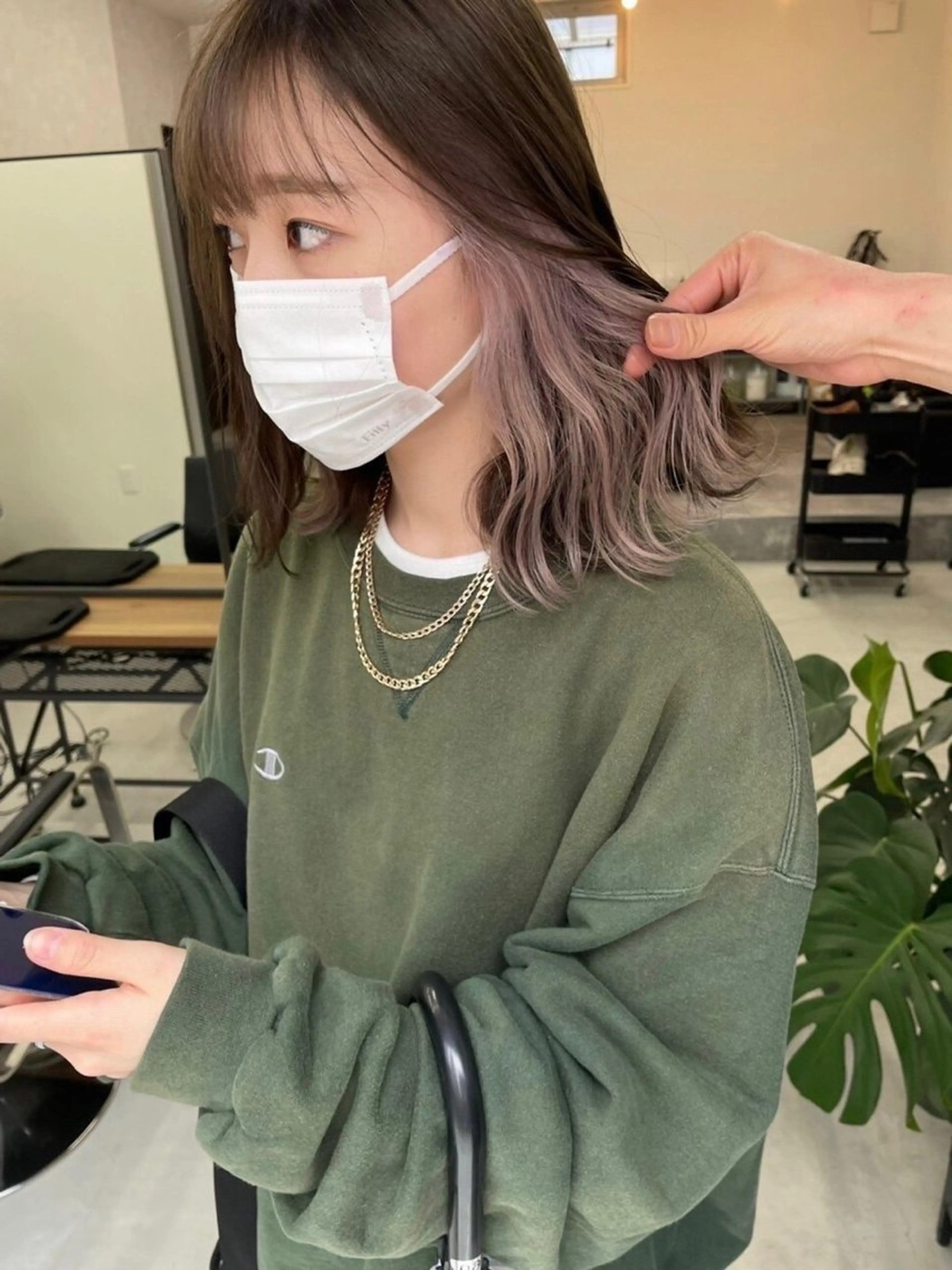 セミロング カラー パーマ ヘアアレンジ 江坂エリア最安値◎ ブリーチ*土田のヘアスタイル