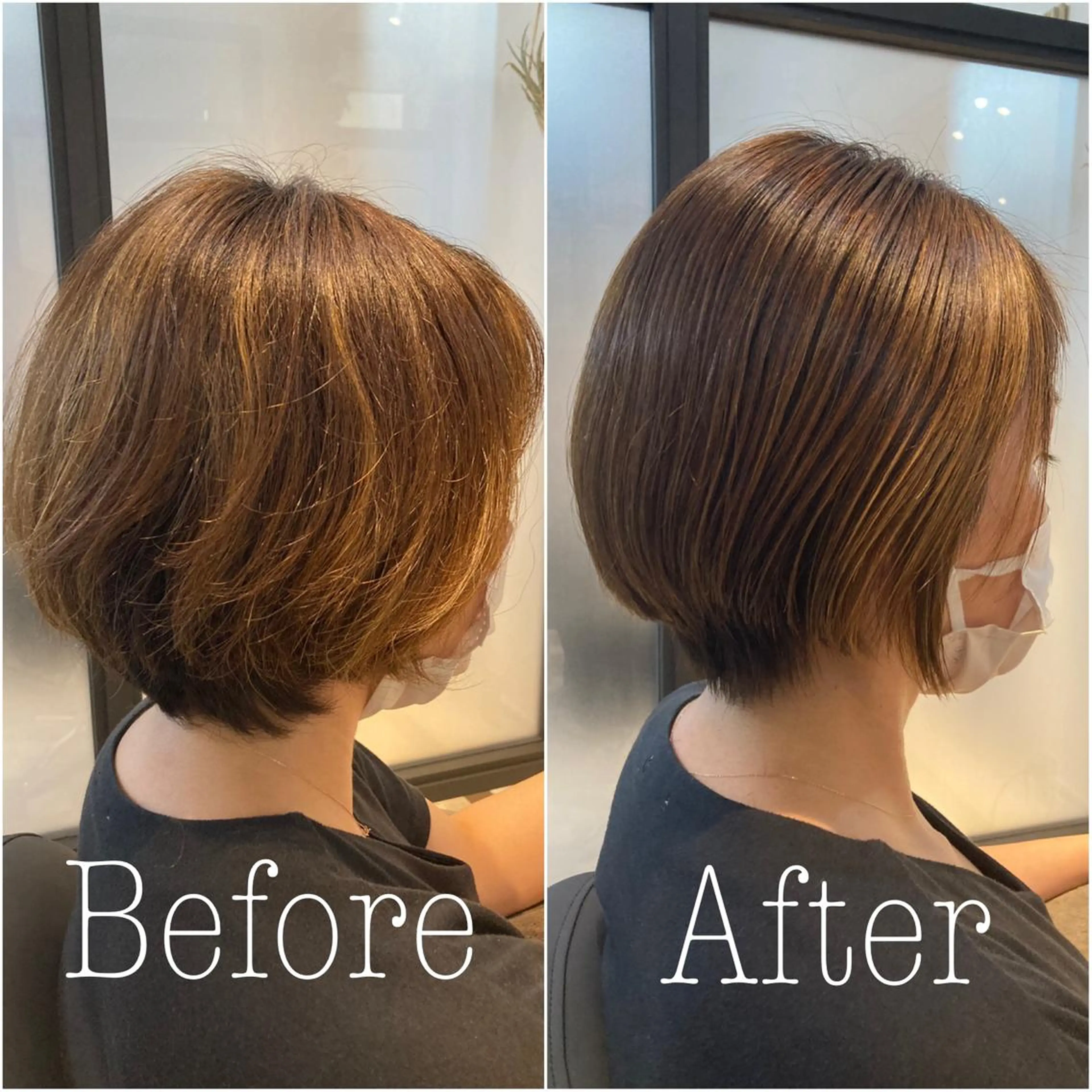 ショート カット 縮毛矯正 トリートメント ヘッドスパ Holidays sharesaronのヘアスタイル
