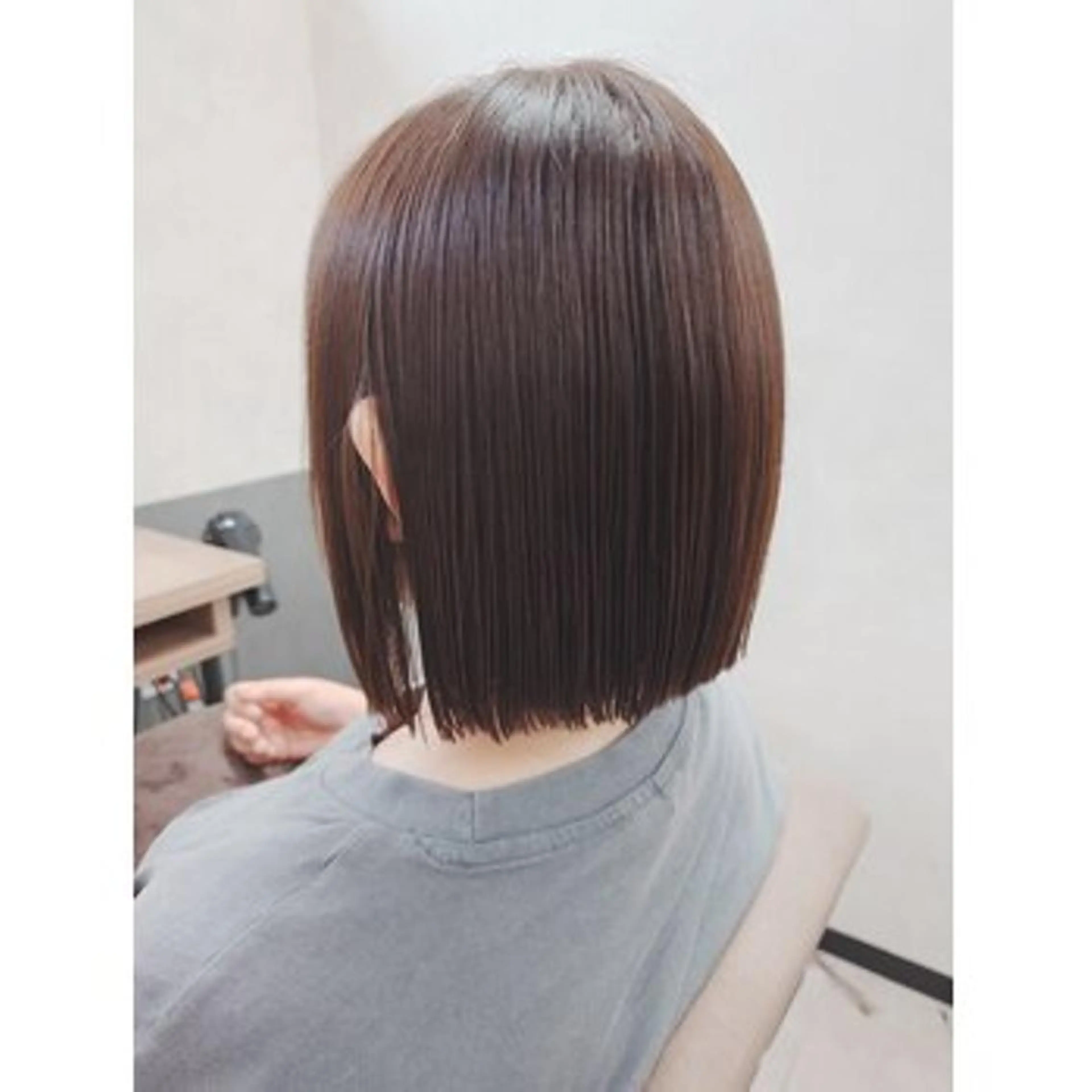 ミディアム 切りっぱなしボブ ボブ TELAHAIR 髪質改善特化型サロンのヘアスタイル