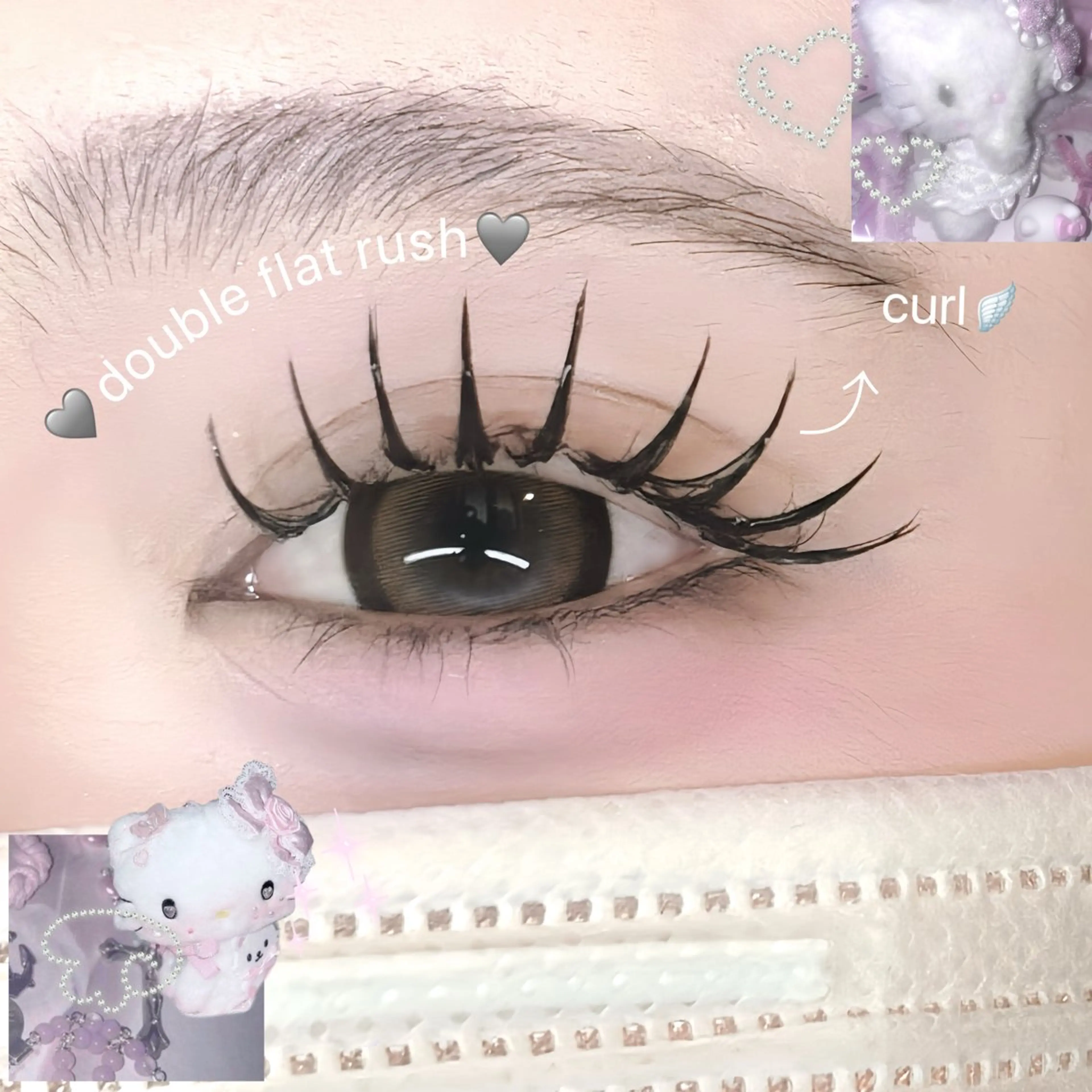 マツエク・マツパ バインドロック 束感まつ毛 韓国風マツエク 🩶LED＆ダブル フラットRAN🪽のマツエク・マツパデザイン