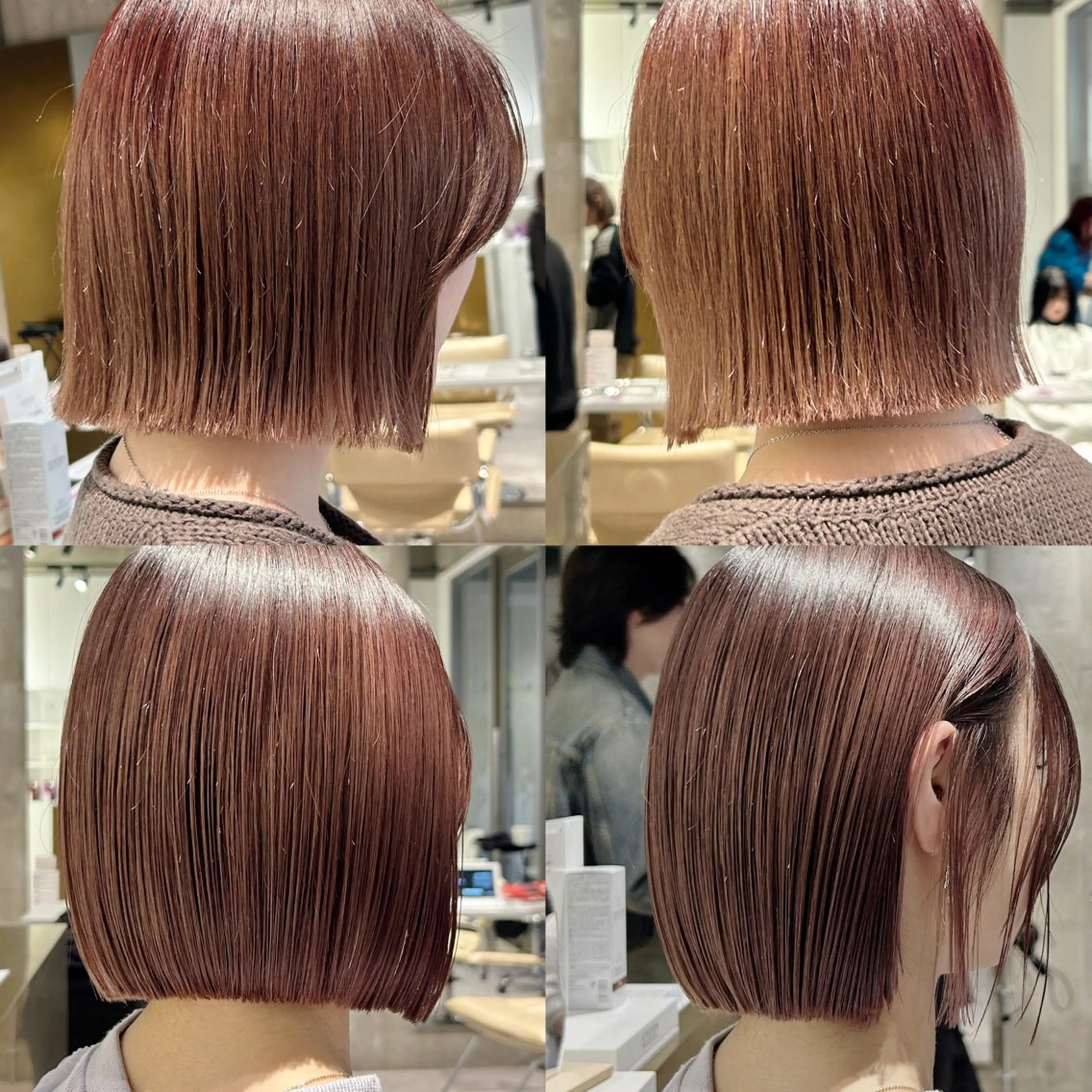 ミディアム 切りっぱなしボブ ボブ 外ハネヘア aika _ボブ/ ニュアンスパーマのヘアスタイル