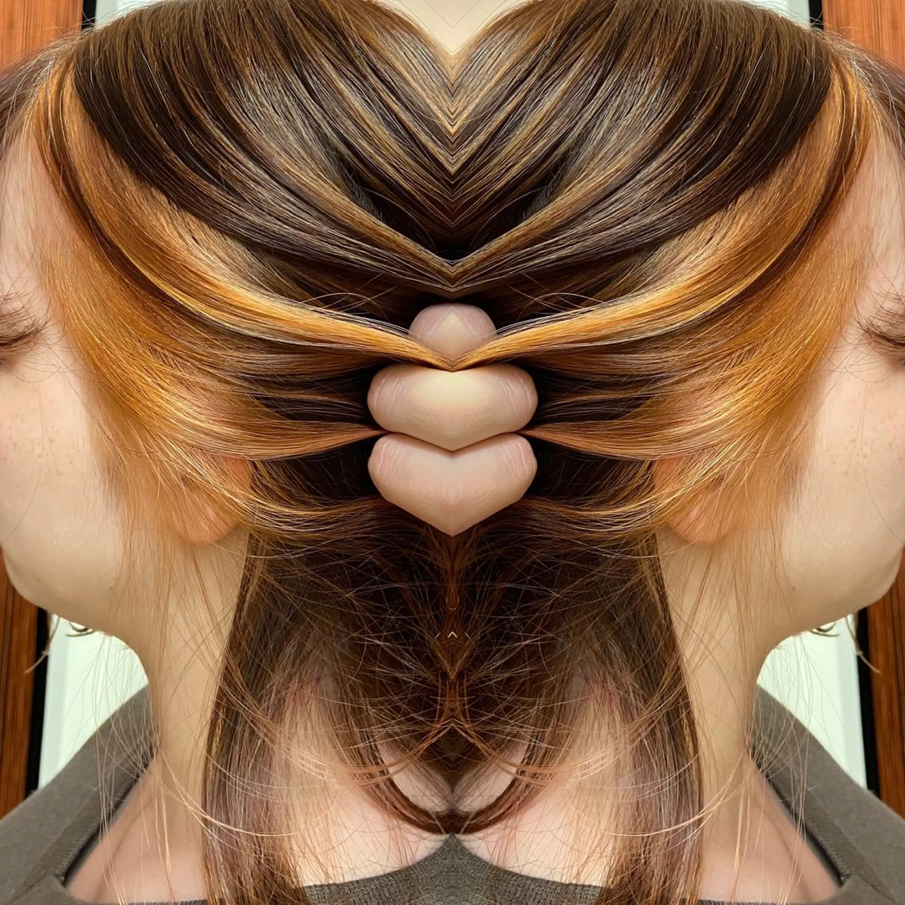 ミディアム カラー ミストバング ブリーチ ブロンド ケアブリーチ  フェイスフレーミング ツバサ 髪質改善のヘアスタイル